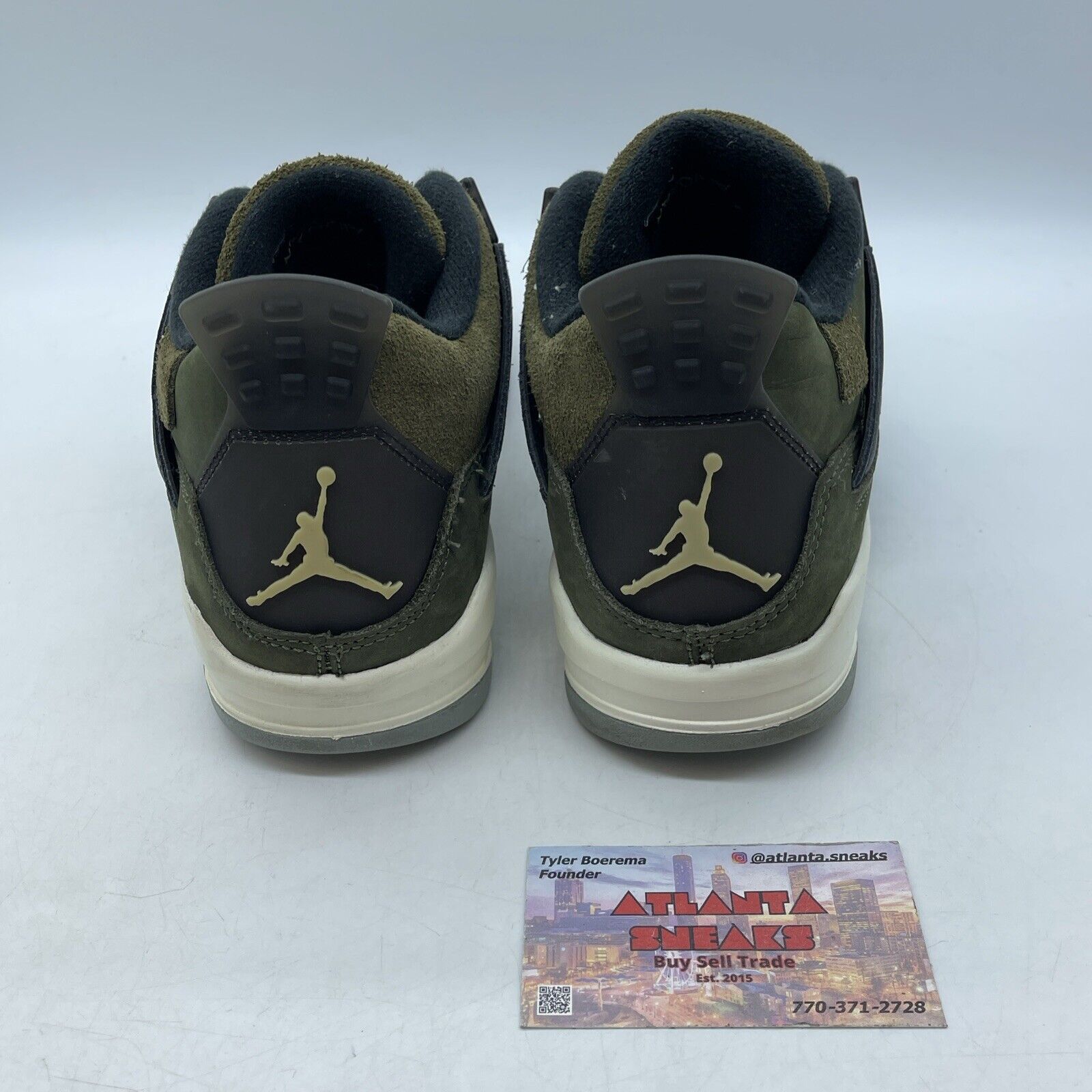 Size 7Y - Jordan 4 SE Retro Low Craft - Olive White Black Suede (FB9928-200)