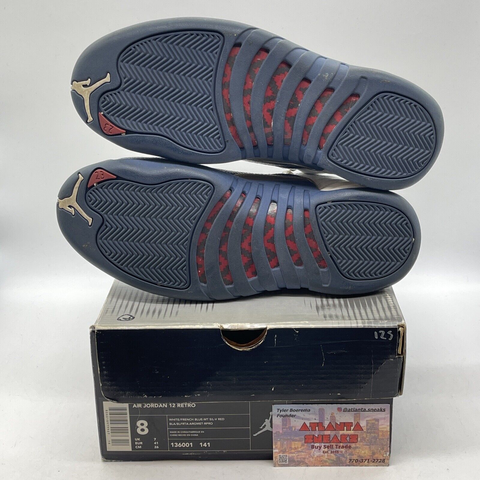 Size 8 - Air Jordan 12 Retro 2004 French Blue White Leather (136001-141)