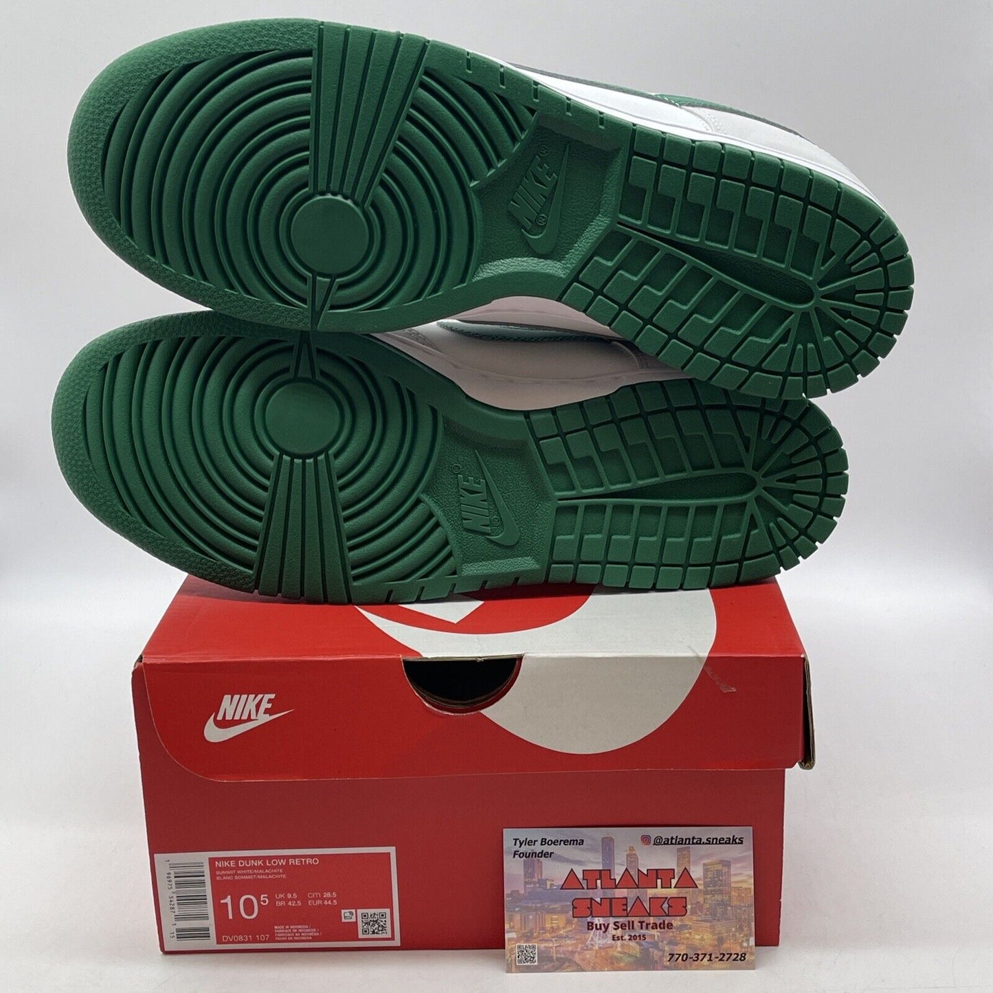 Size 10.5 - Nike Dunk Low Summit White Malachite Green White Grey (DV0831-107)