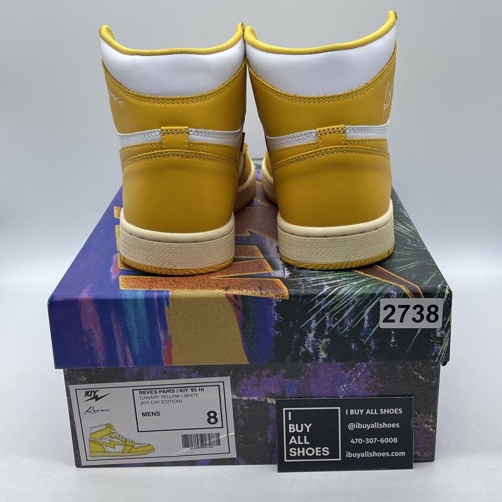 Size 8 -KIY REVES PARIS '85 HI KIY DAY EDITION CANARY YELLOW OFF WHITE 1 POLLEN