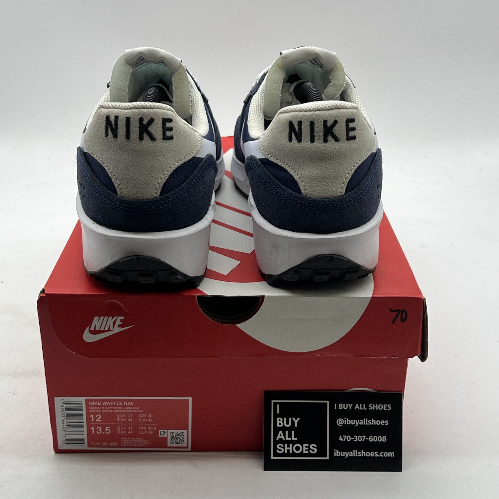 Size 12 - Nike Waffle NAV Shoes Casual Navy Blue White (FJ4195-400)