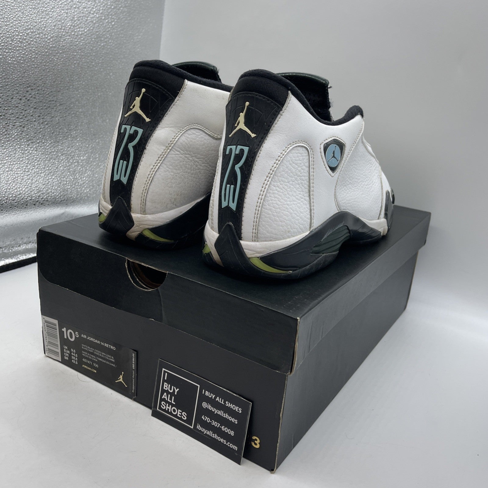 Size 10.5 - Air Jordan 14 Retro 2016 Oxidized Green (487471-106)
