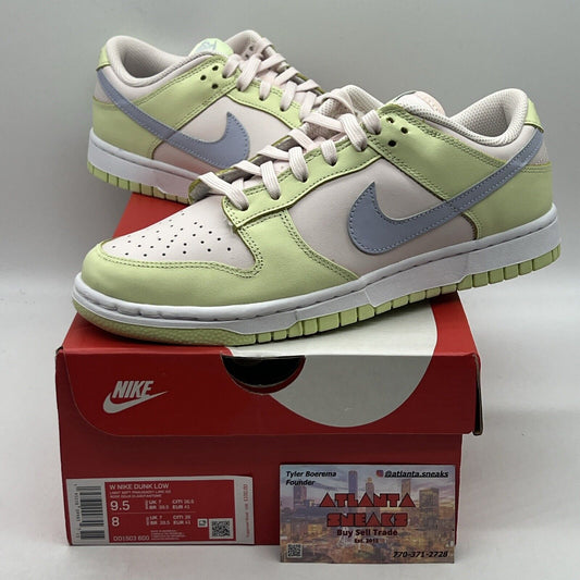 Size 9.5 - Nike Dunk Low Ghost/Light Soft Pink/Lime Ice/White Brand New Og All