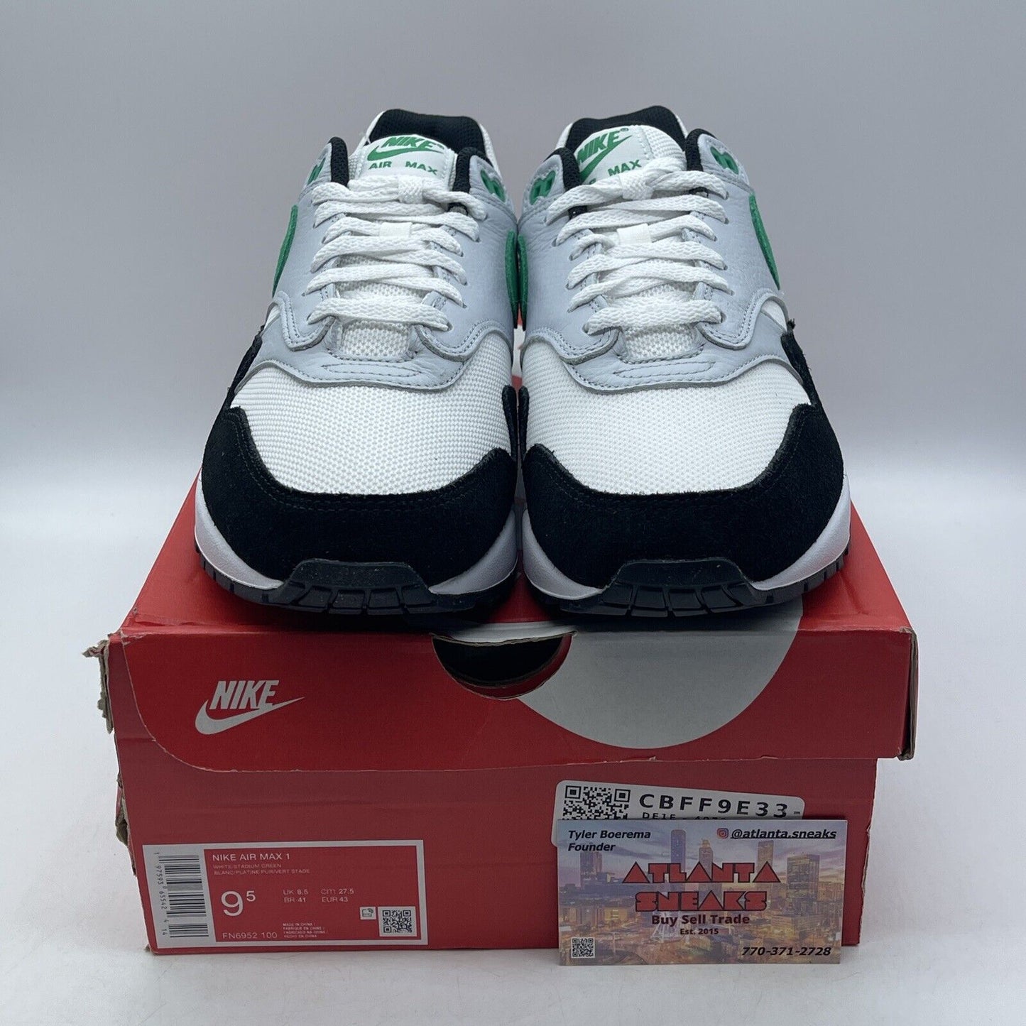 Size 9.5 - Nike Air Max 1 Low Stadium Green