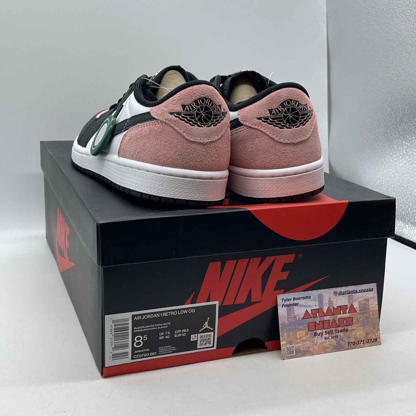 Size 8.5 - Jordan 1 Low OG Bleached Coral Pink Suede White Leather (CZ0790-061)