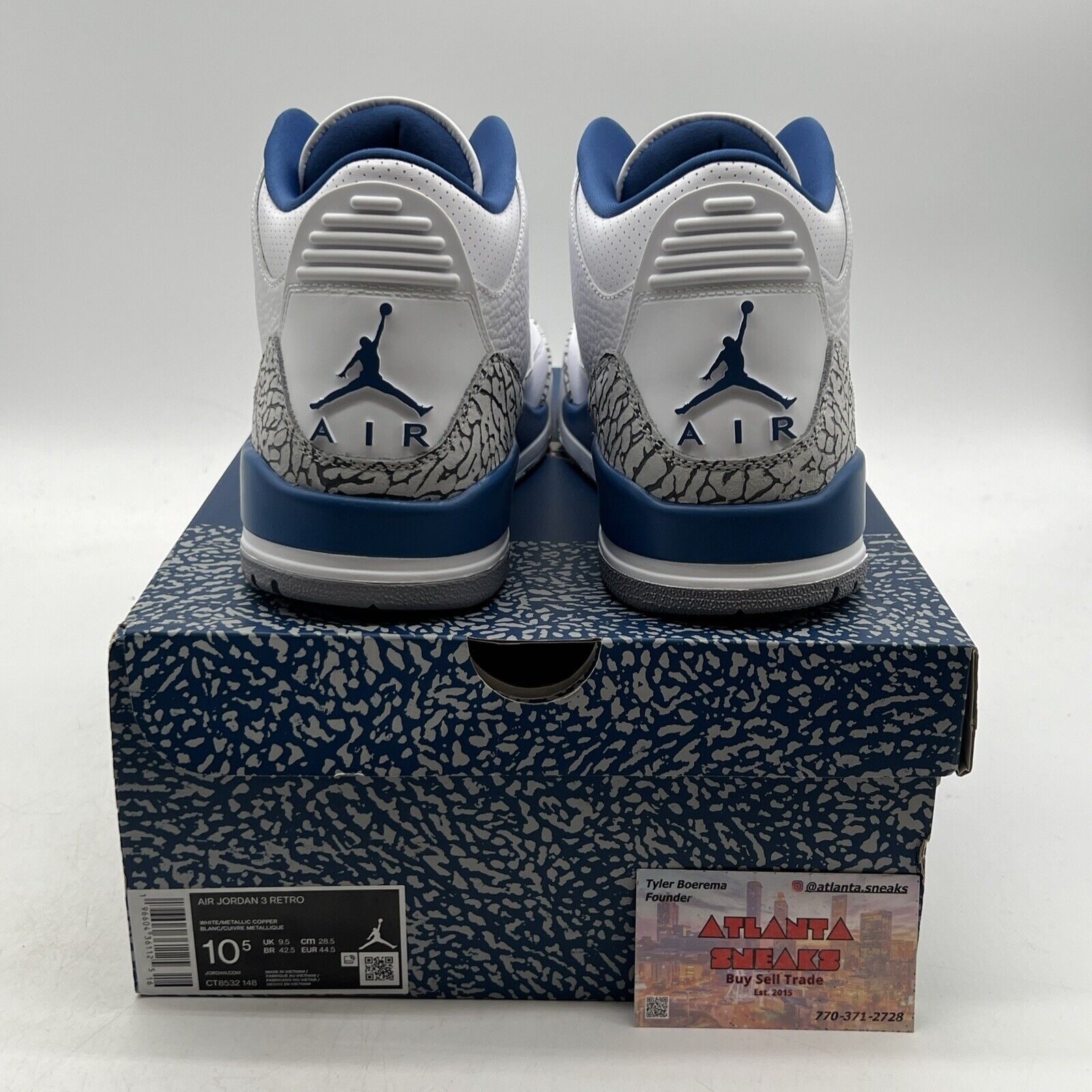 Size 10.5 - Jordan 3 Retro Mid Washington Wizards White Blue  (CT8532-148)