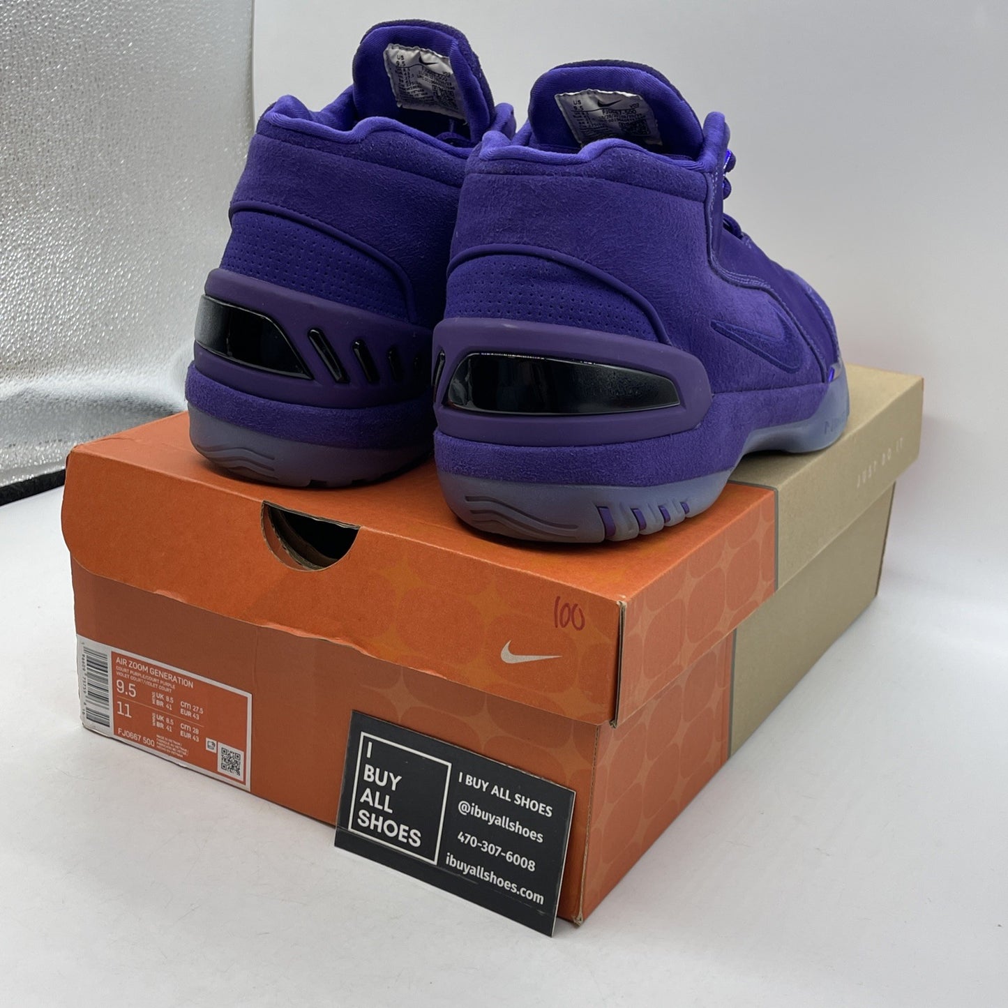 Size 9.5 - Nike Air Zoom Generation Shoes Mid Court Purple (FJ0667-500)