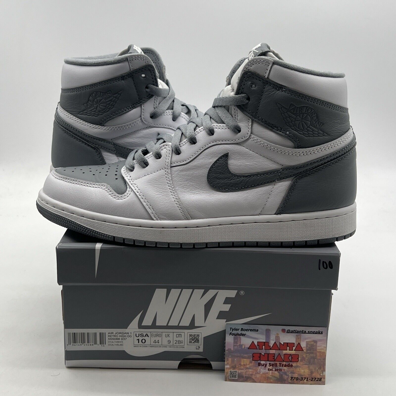 Size 10 - Air Jordan 1 Retro High OG Stealth (555088-027)