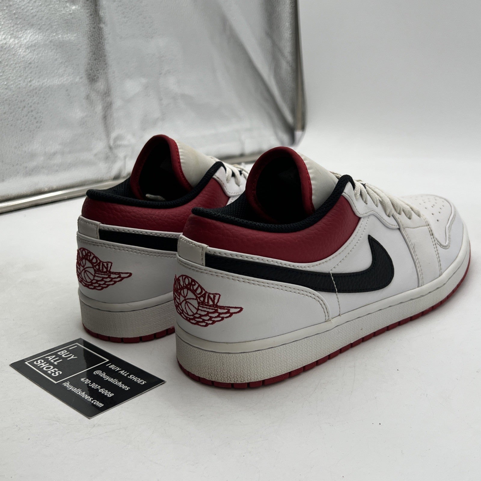 Size 10 - Air Jordan 1 Low White University Red (553558-118)