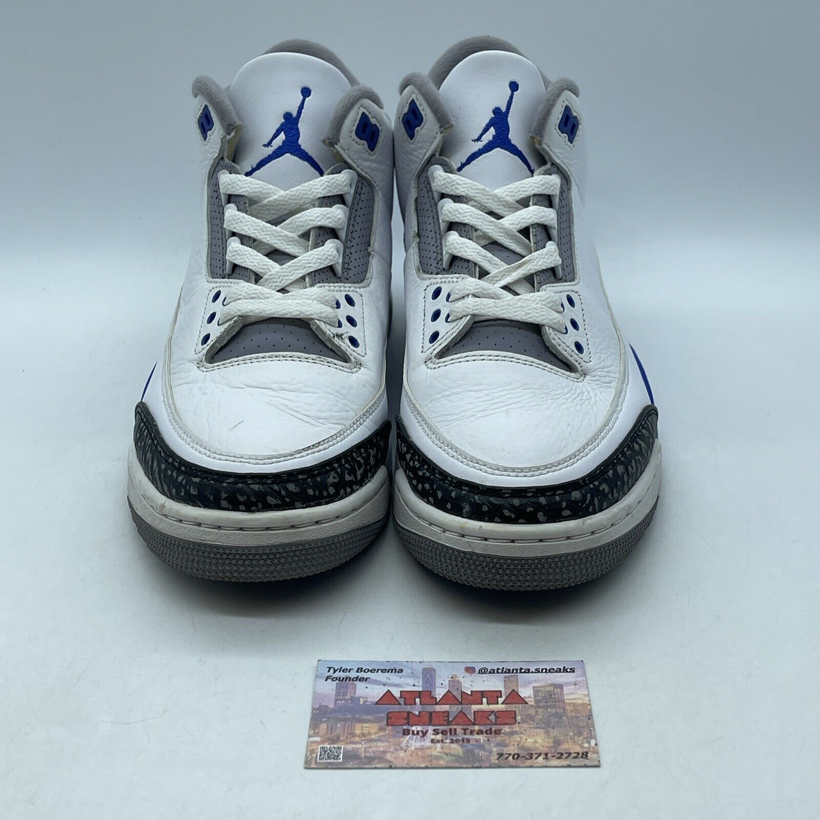 Size 9 - Jordan 3 Retro Mid Racer Blue White Leather Grey Suede (CT8532-145)