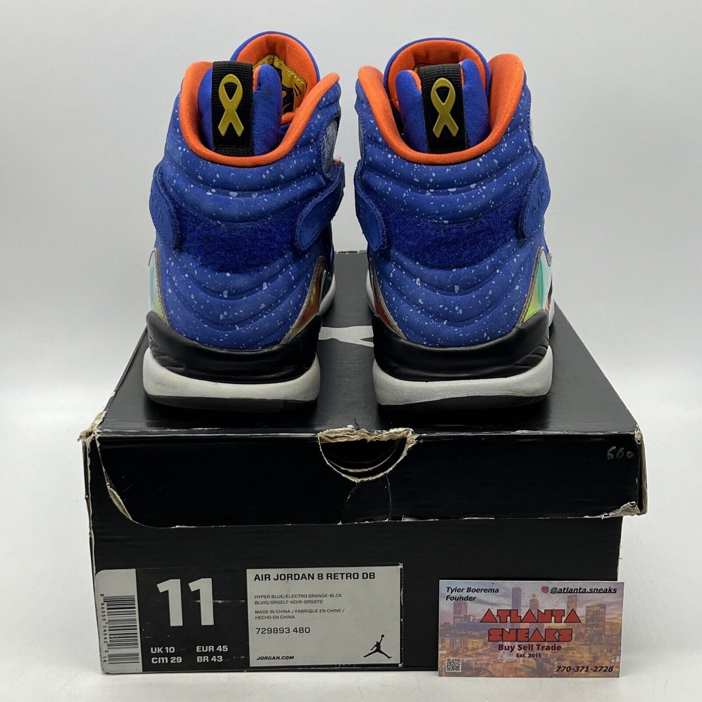 Size 11 - Air Jordan 8 Retro DB Doernbecher Blue Orange Suede (729893-480)