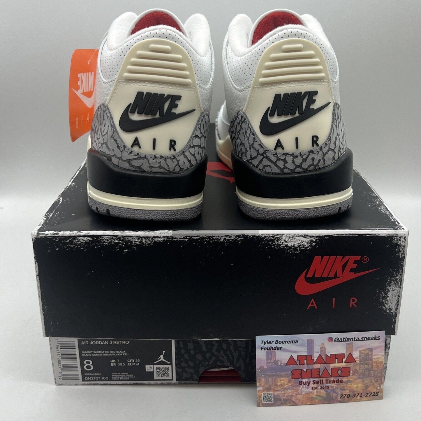 Size 8 - Jordan 3 Retro Mid White Cement Reimagined White Black Cream Brand New