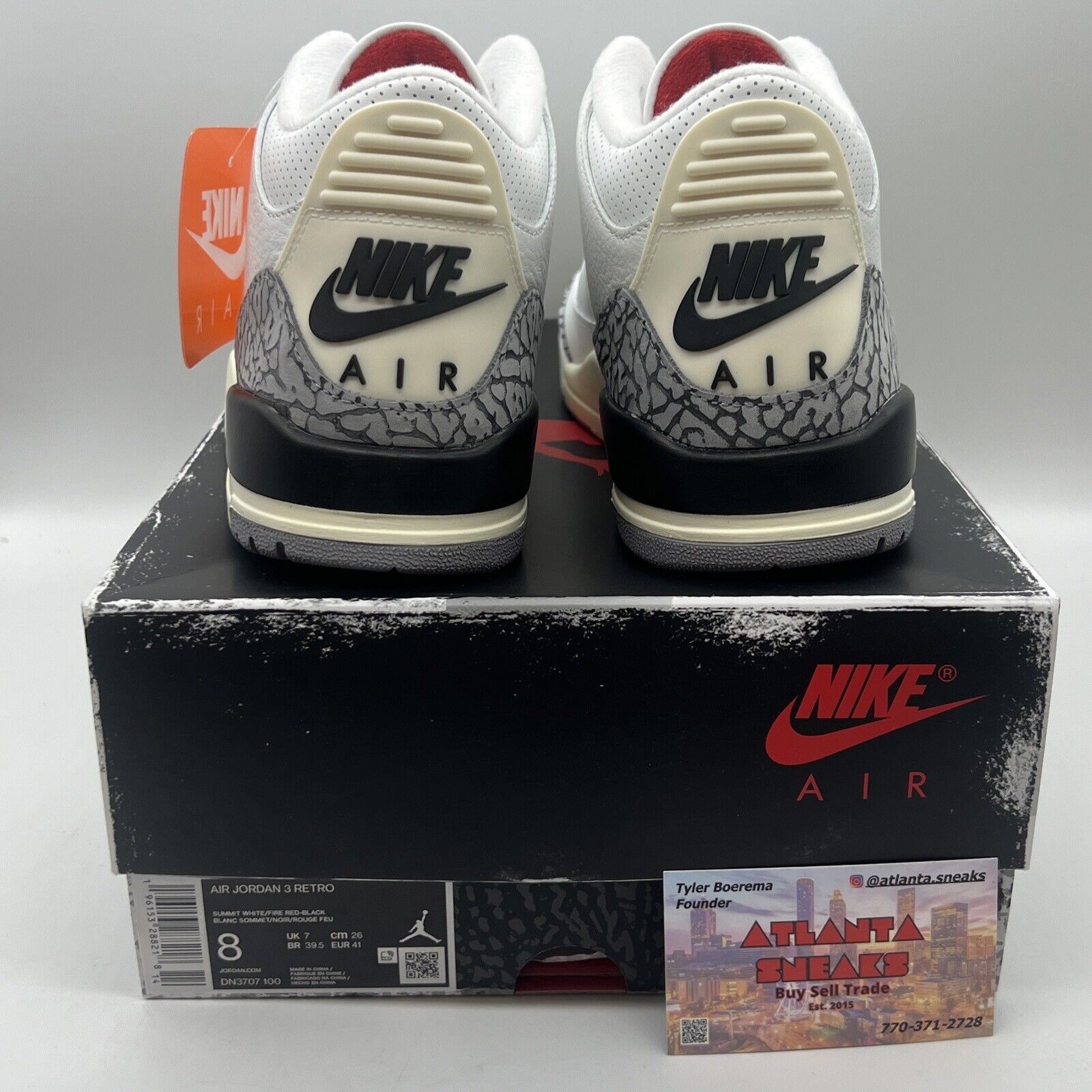 Size 8 - Jordan 3 Retro Mid White Cement Reimagined White Black Cream Brand New