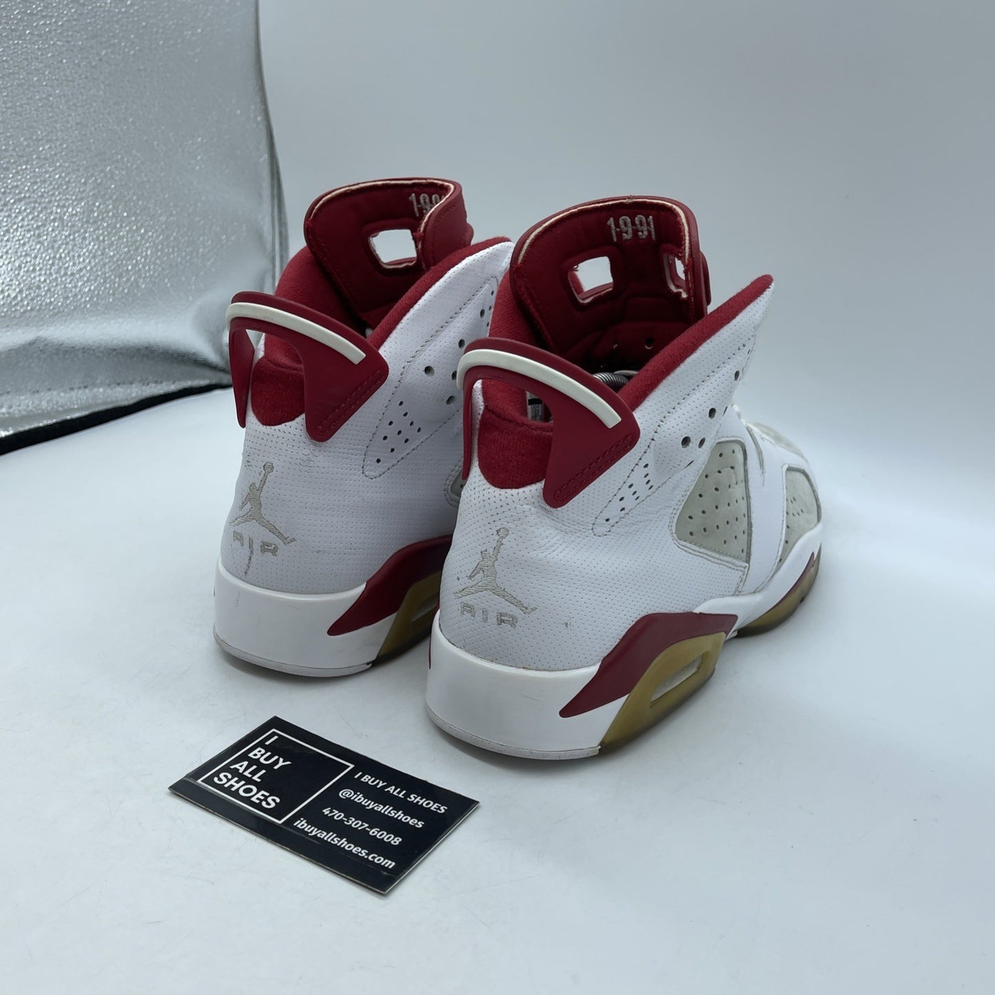 Size 9 - Air Jordan 6 Retro Alternate White Red Leather (384664-113(