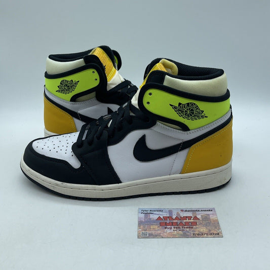 Size 8.5 - Jordan 1 Retro High OG Volt White Yellow Black Leather (555088-118)