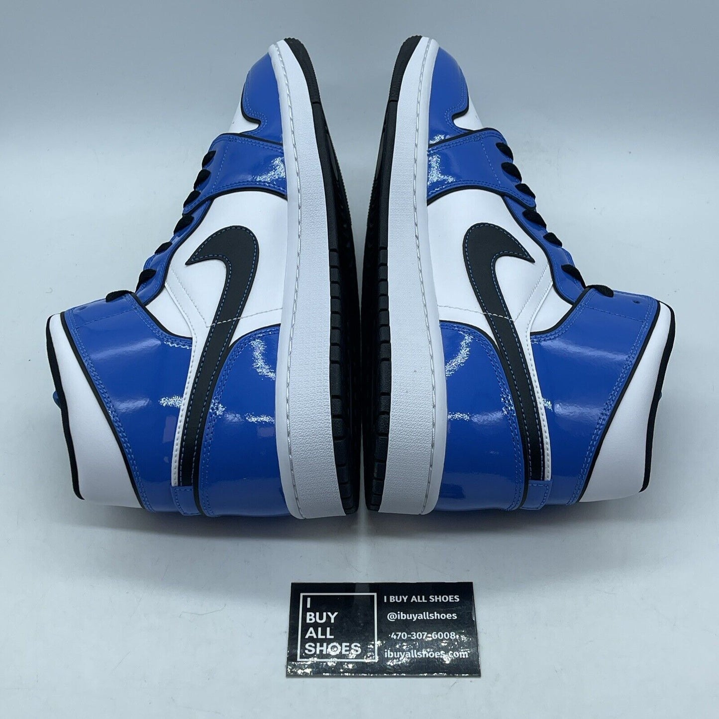 Size 12 - Air Jordan 1 SE Mid Signal Blue White Black Leather (DD6834-402)