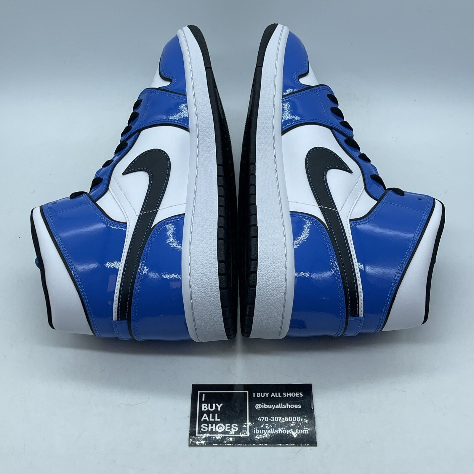 Size 12 - Air Jordan 1 SE Mid Signal Blue White Black Leather (DD6834-402)