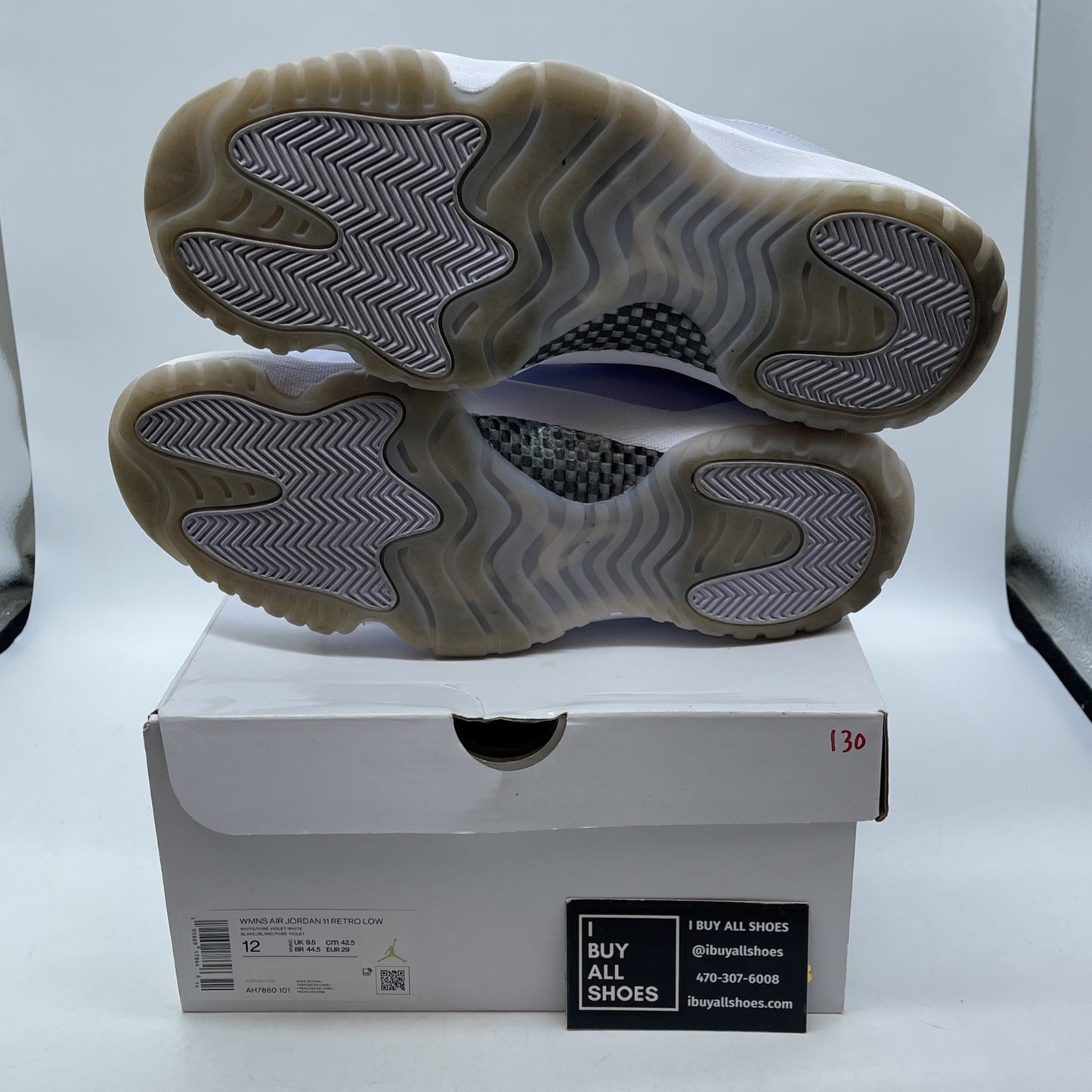 Size 12W- Air Jordan 11 Retro Low Pure Violet Purple White Leather (AH7860-101)