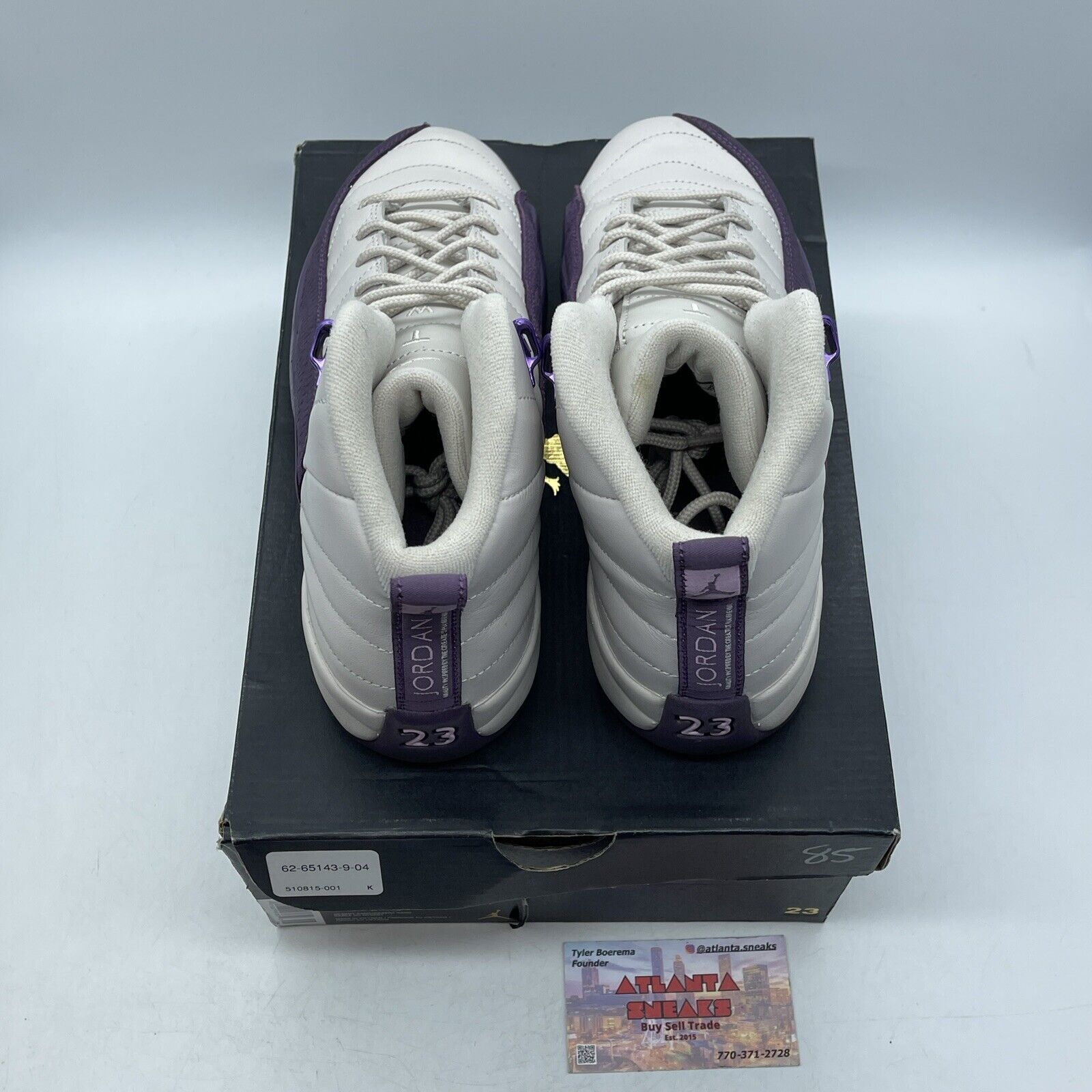 Size 7Y - Jordan 12 Retro Desert Sand (GS) Purple White Leather ( 510815-001)