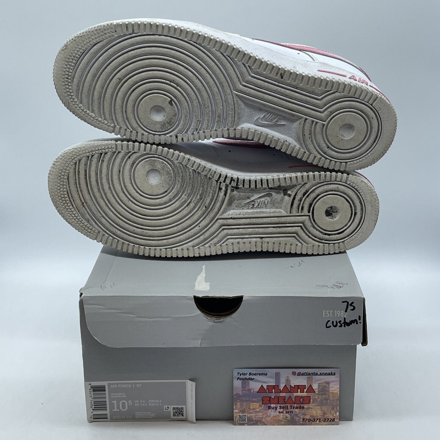 Size 10.5 - Nike Air Force 1 Low '07 White Pink Leather Custom* (315122-111)