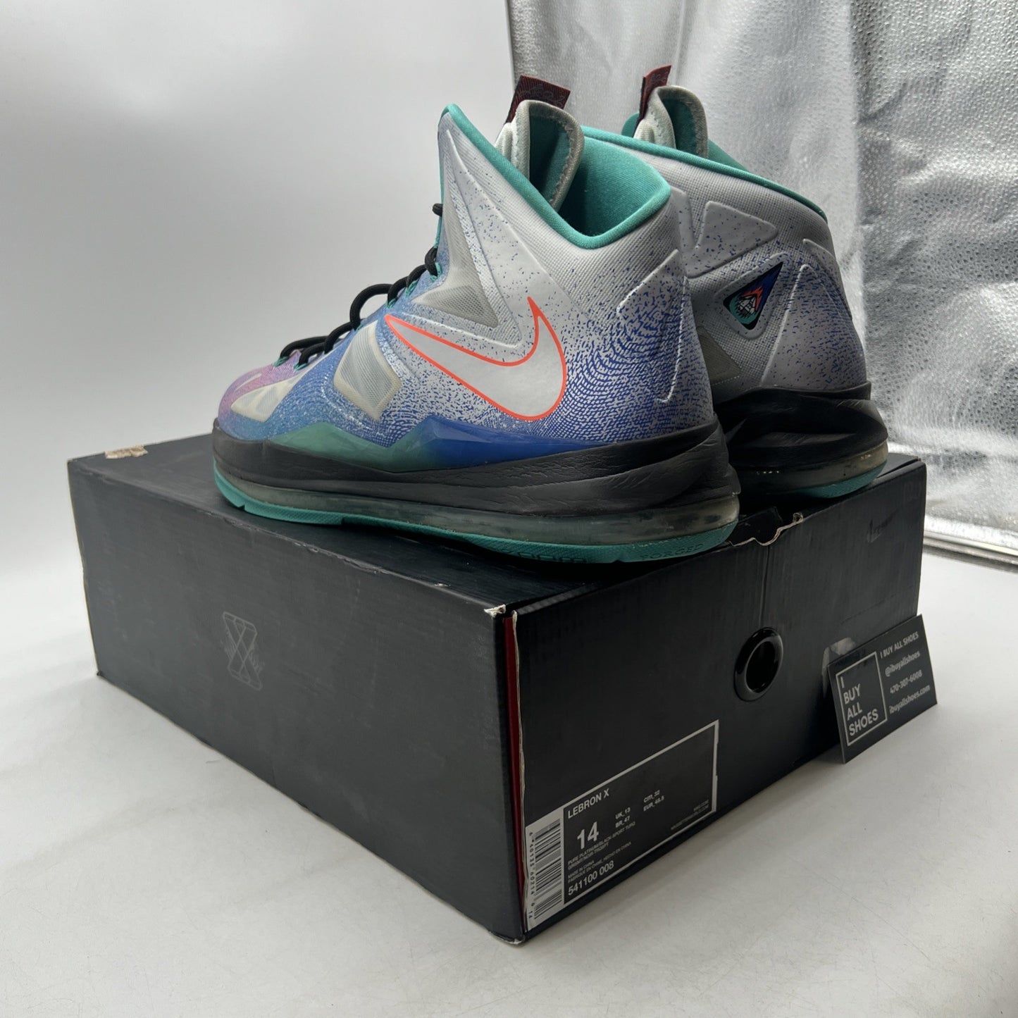 Size 14 - Nike LeBron 10 Pure Platinum (541100-008)