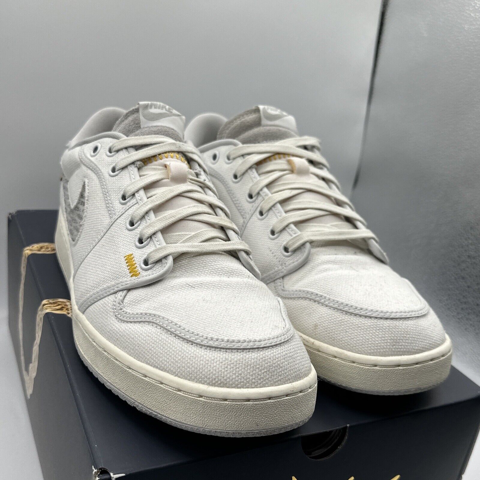 Size 12.5 - Jordan 1 KO x Union LA Low White Neutral Grey Patches Blue Yellow
