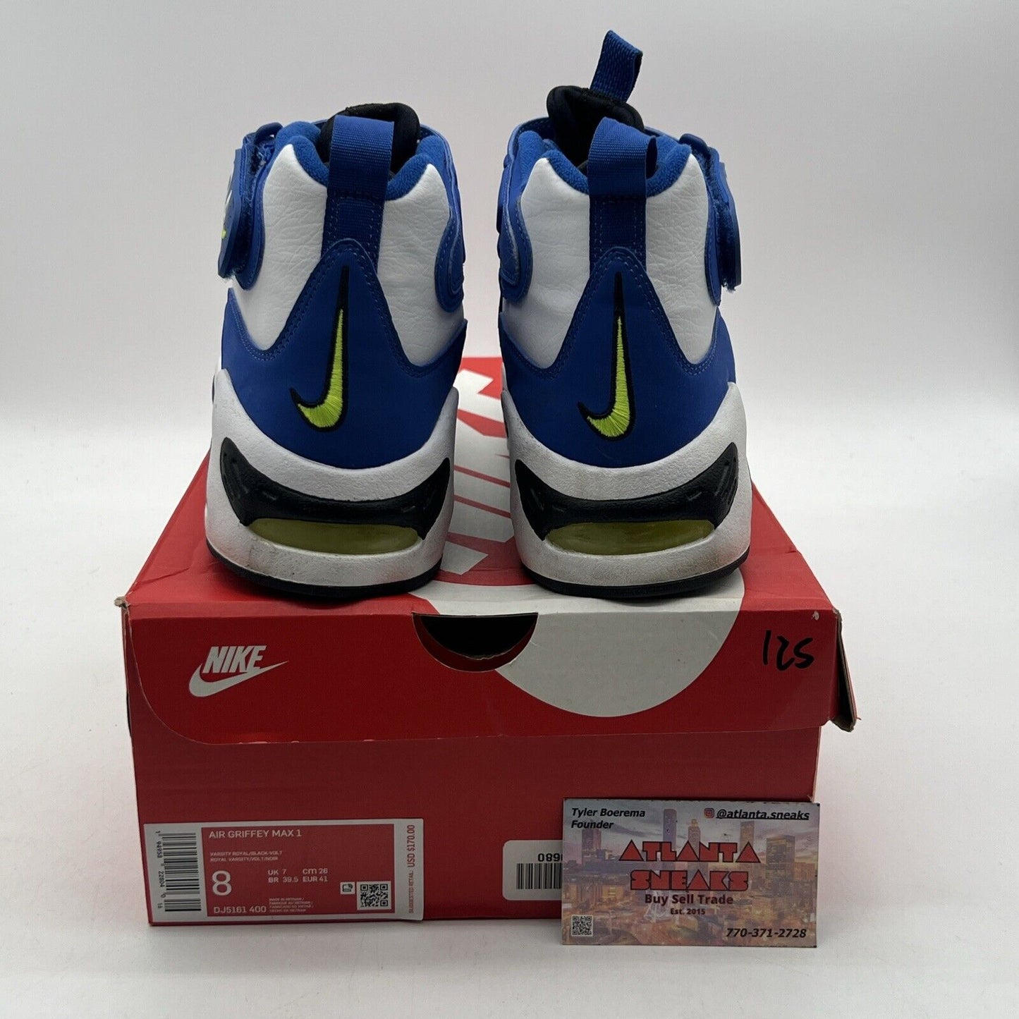 Size 8 - Nike Air Griffey Max 1 2021 Varsity Royal Black White Suede DJ5161-400