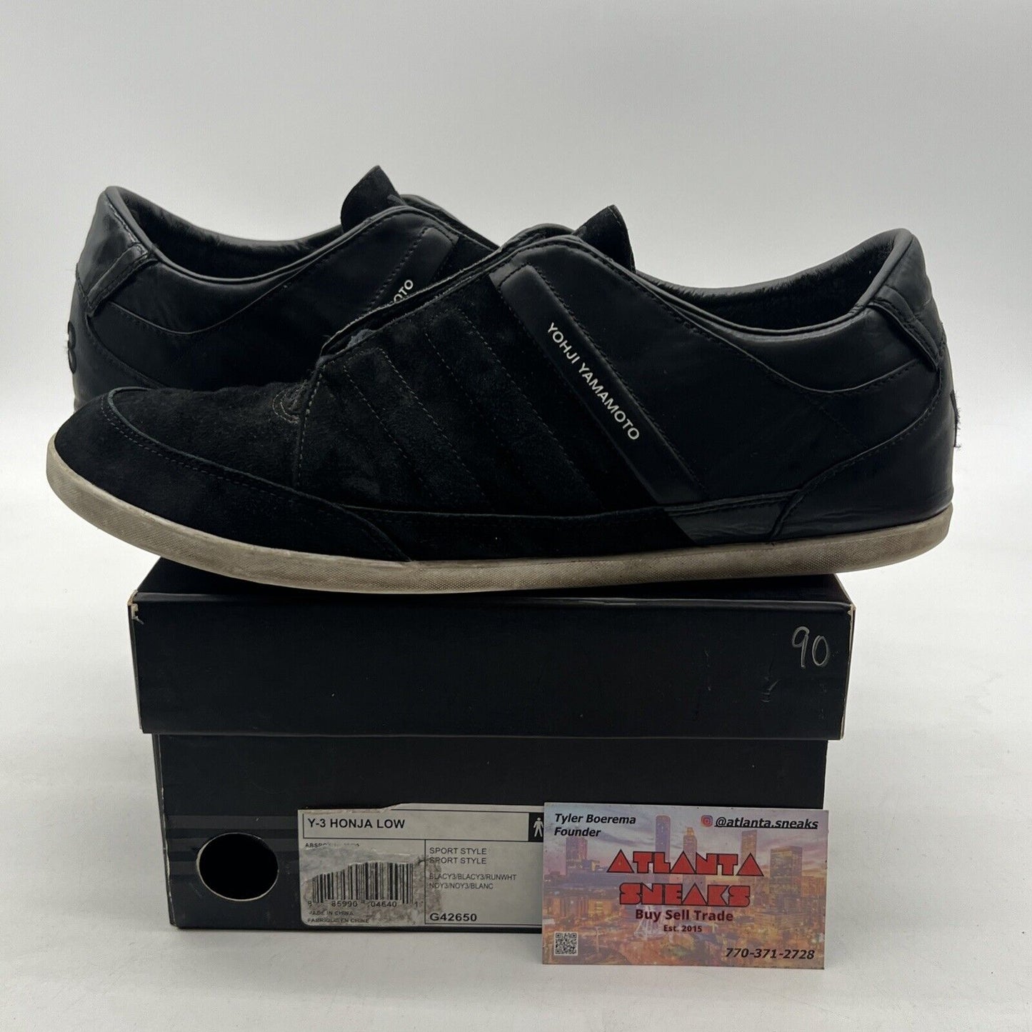 Size 10 - Adidas Mens Yohji Yamamoto Sneakers Black (G42650) Low Top