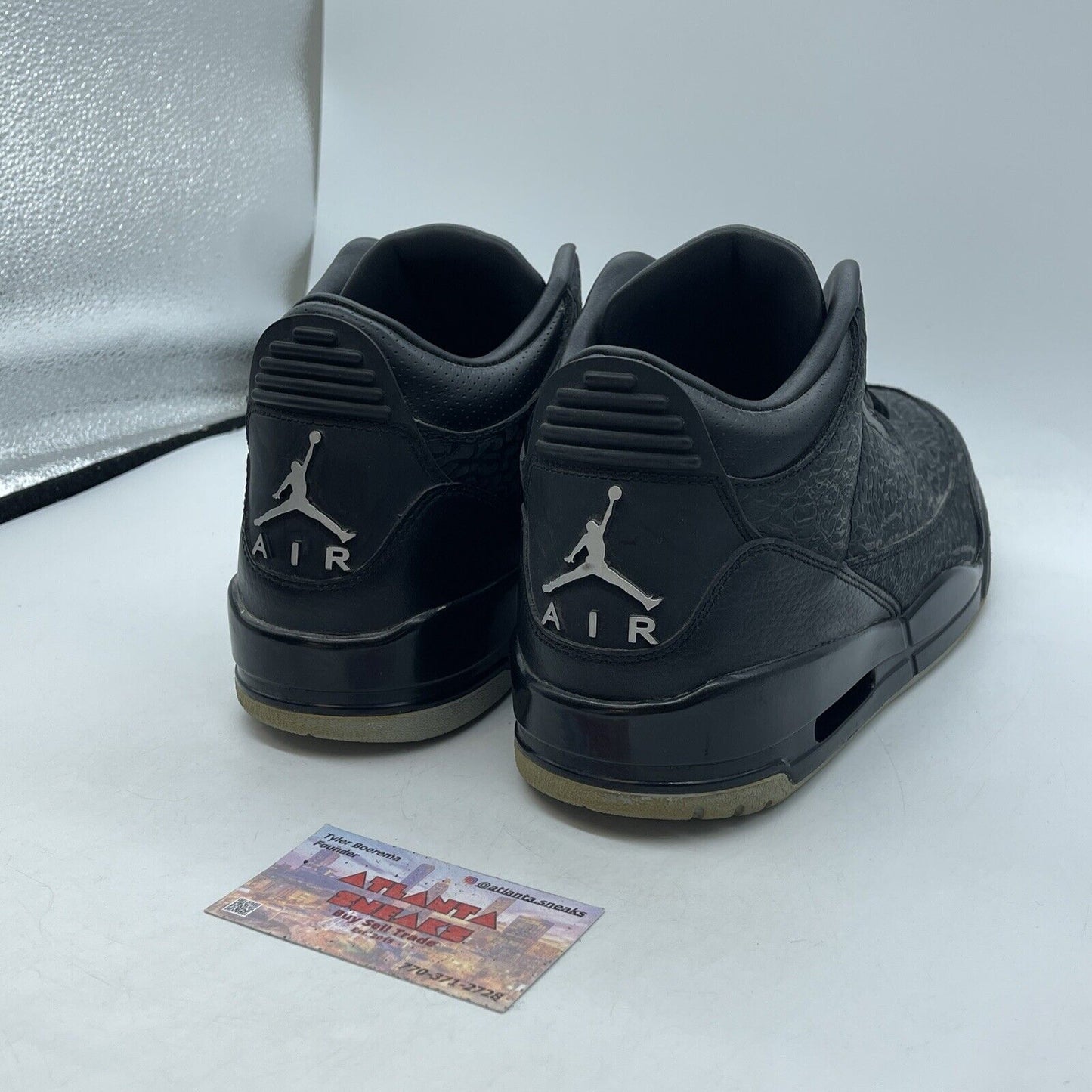 Size 11 - Air Jordan 3 Retro Black Flip Suede White Leather (315767-001)