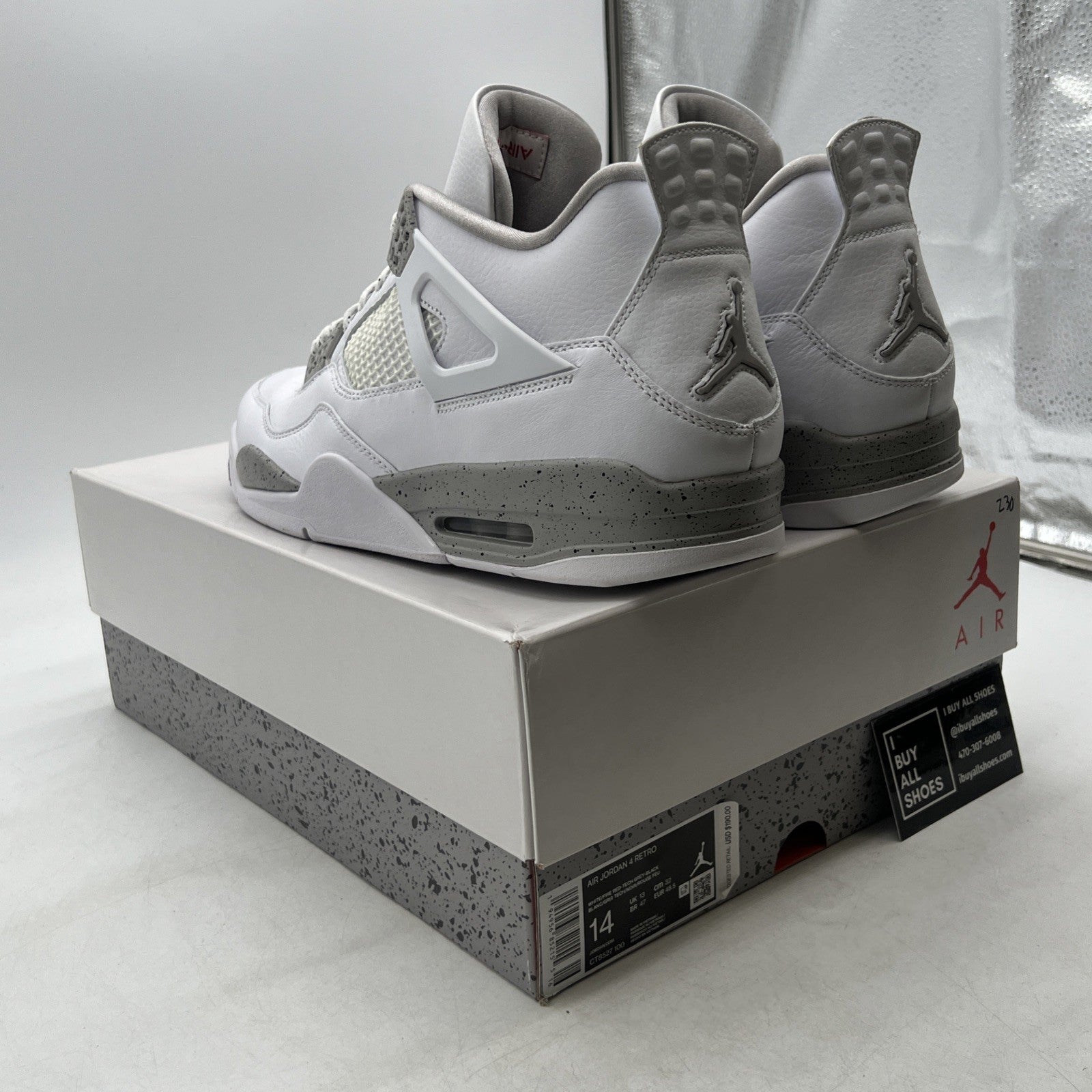 Size 14 - Air Jordan 4 Retro Mid White Oreo (CT8527-100)