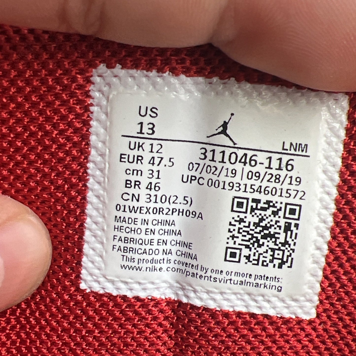 Size 13 - Jordan Dub Zero 2020 Varsity Red (311046-116)