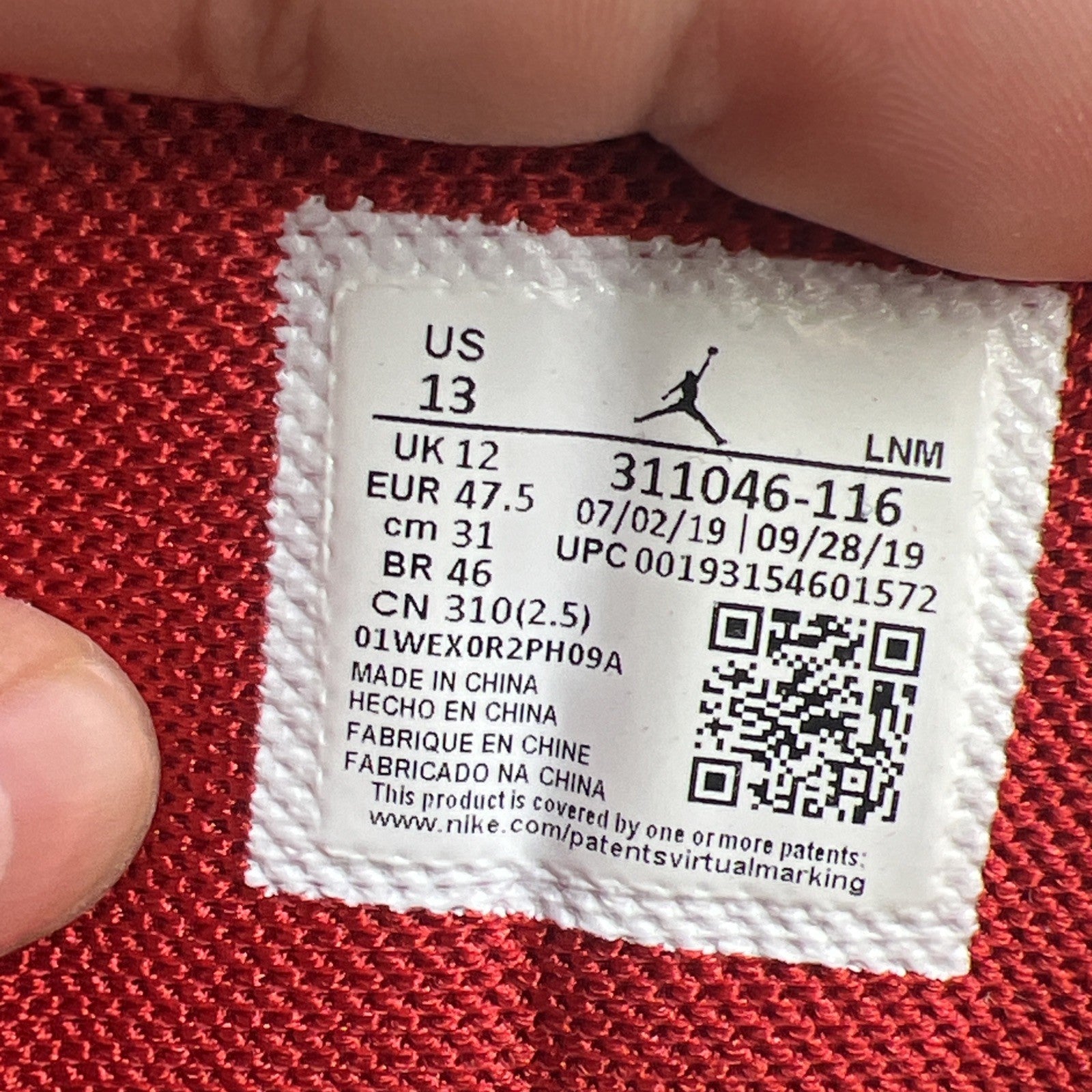 Size 13 - Jordan Dub Zero 2020 Varsity Red (311046-116)