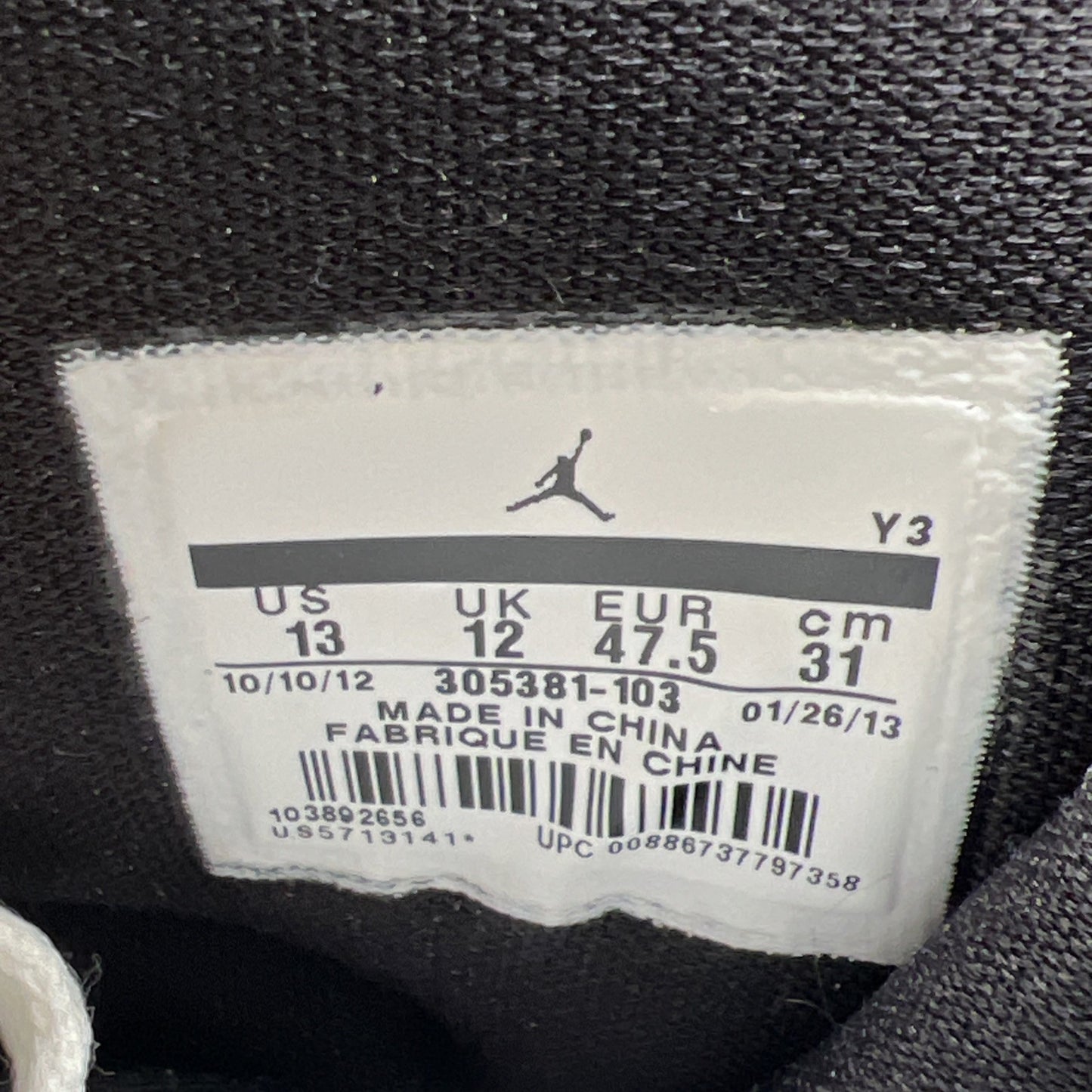Size 13 - Air Jordan 8 Retro White 2013 (305381-103)