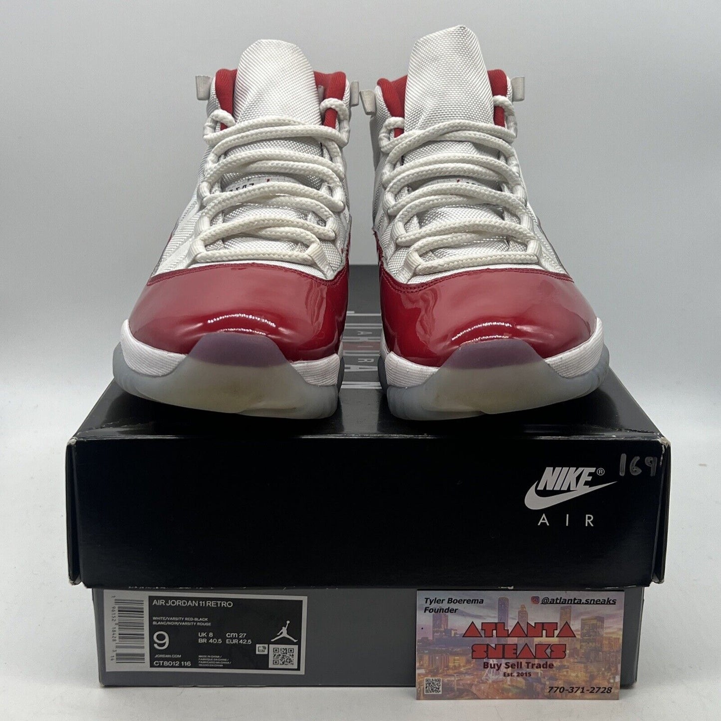 Size 9 - Jordan 11 Retro High Cherry White Leather (CT8012-116)