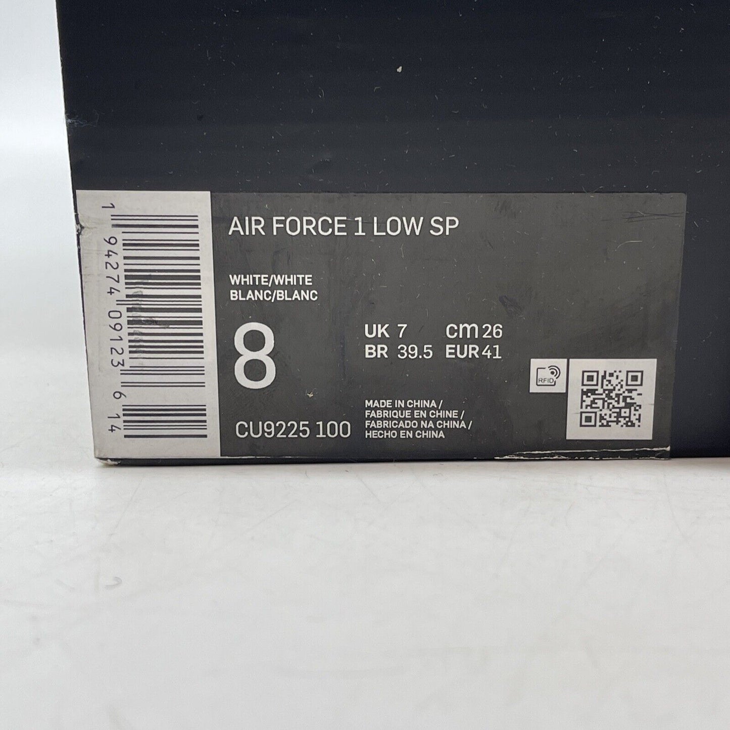 Size 8 - Nike Air Force 1 x Supreme Low Box Logo - White Red (CU9225-100)