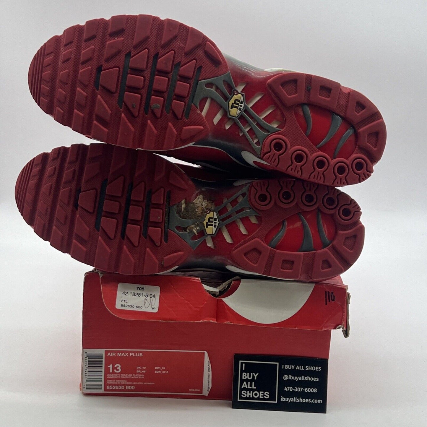 Size 13 - Nike Air Max Plus Red Pure Platinum (852630-600)