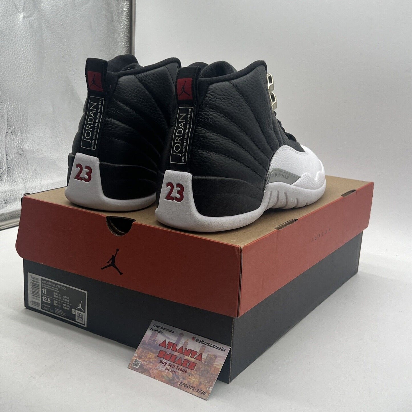 Size 11 - Jordan 12 Retro Mid Playoff White Black Red Leather (CT8013-006)