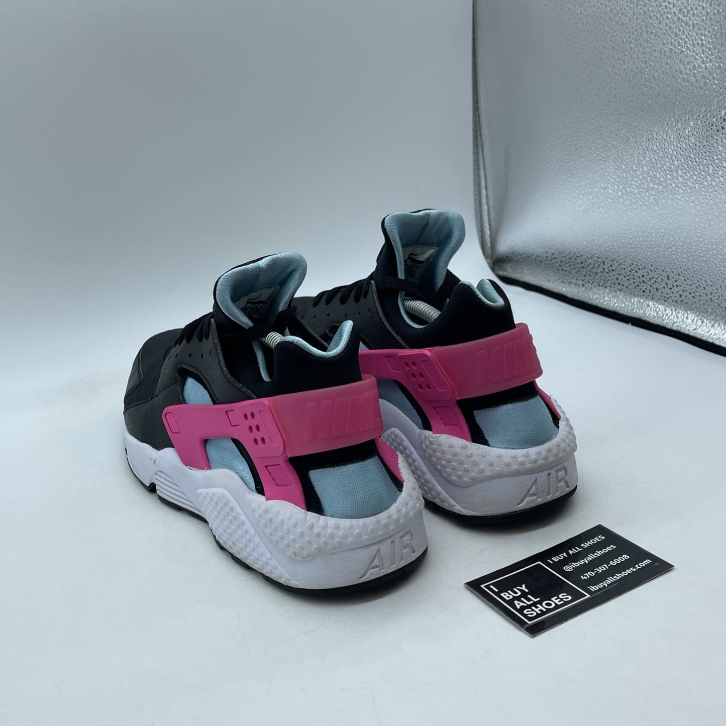 Size 12 - Nike Air Huarache Run South Beach Black Blue Pink Suede (BV2528-001)