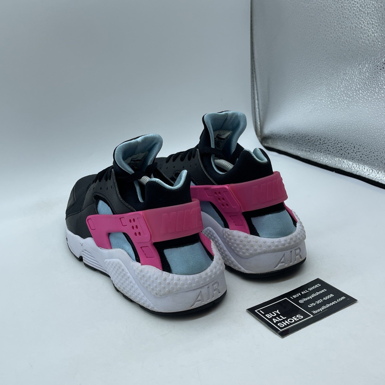 Size 12 - Nike Air Huarache Run South Beach Black Blue Pink Suede (BV2528-001)