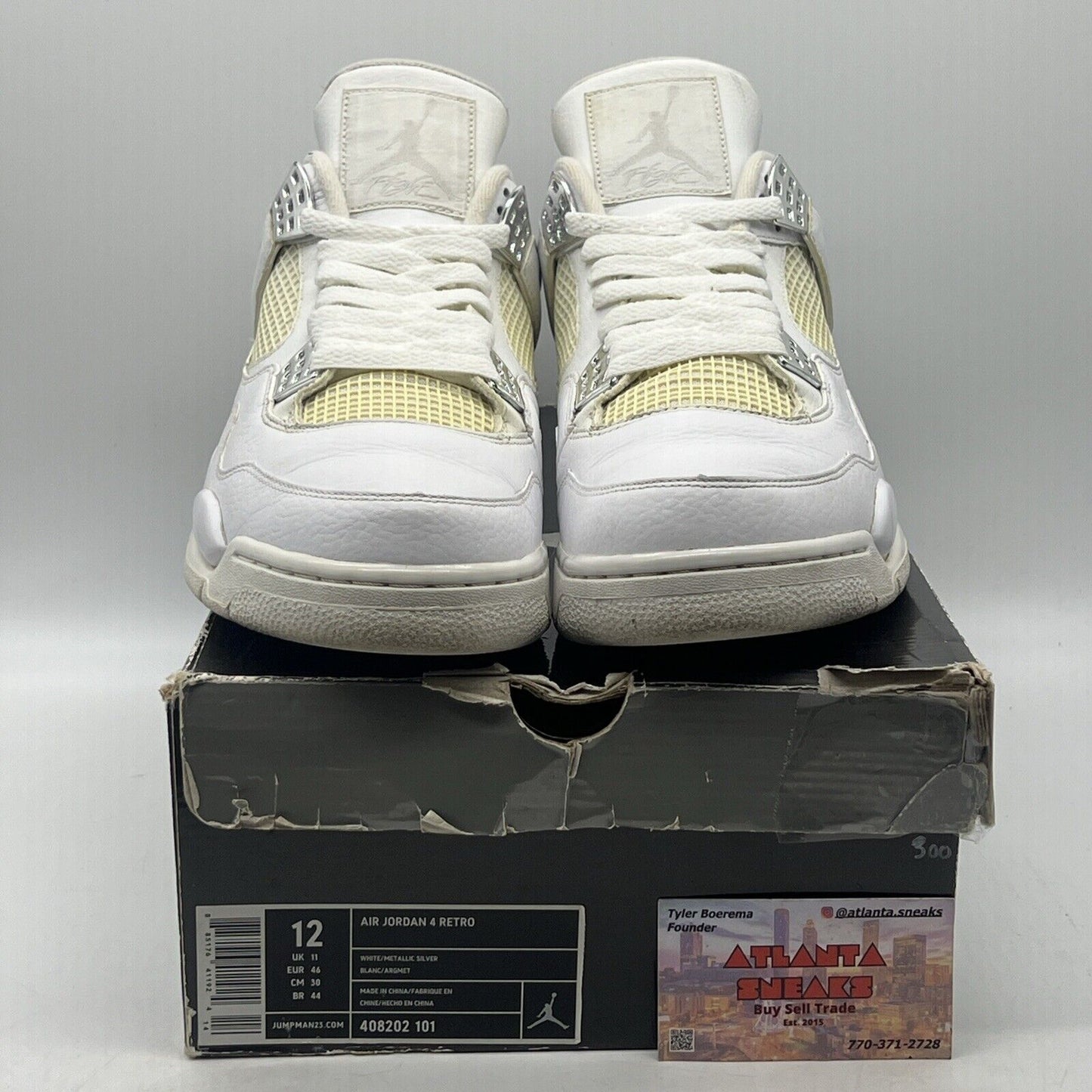 Size 12 - Air Jordan 4 Retro 25th Silver Anniversary