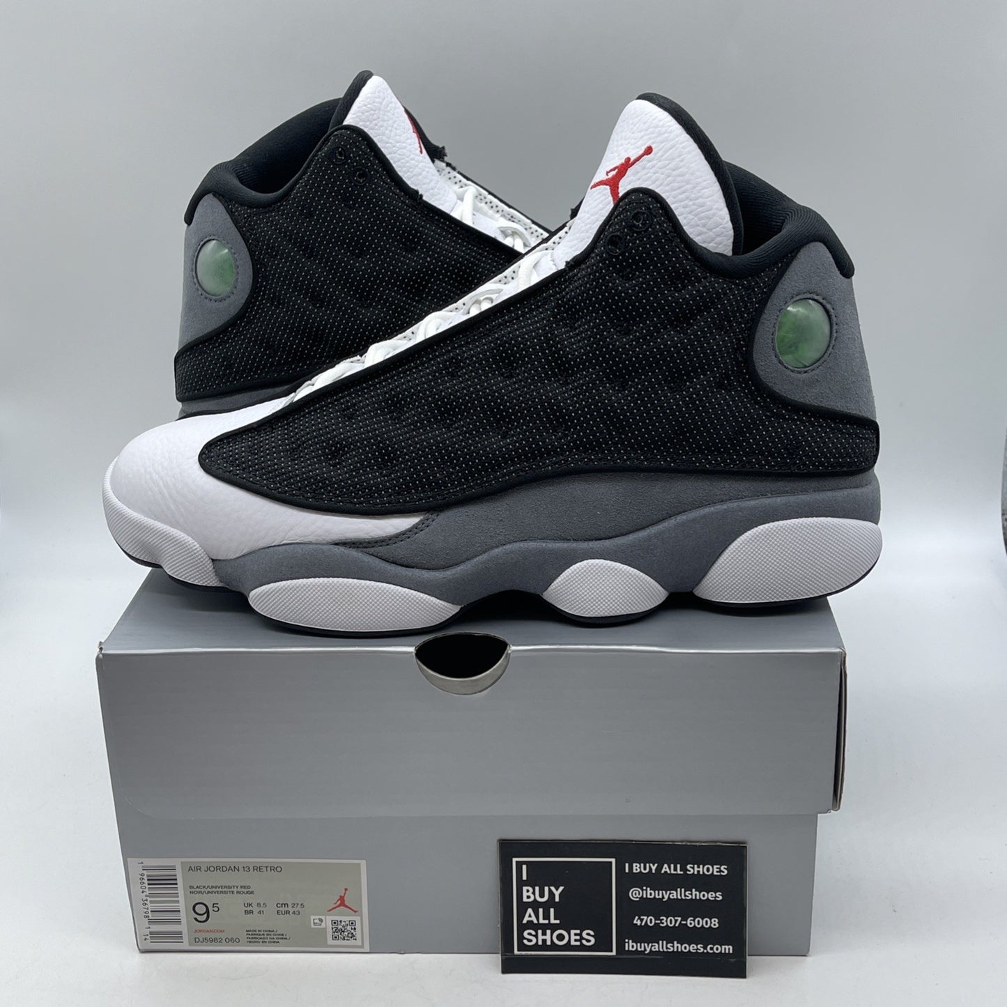 Size 9.5 - Air Jordan 13 Retro Black Flint White Suede Leather (DJ5982-060)