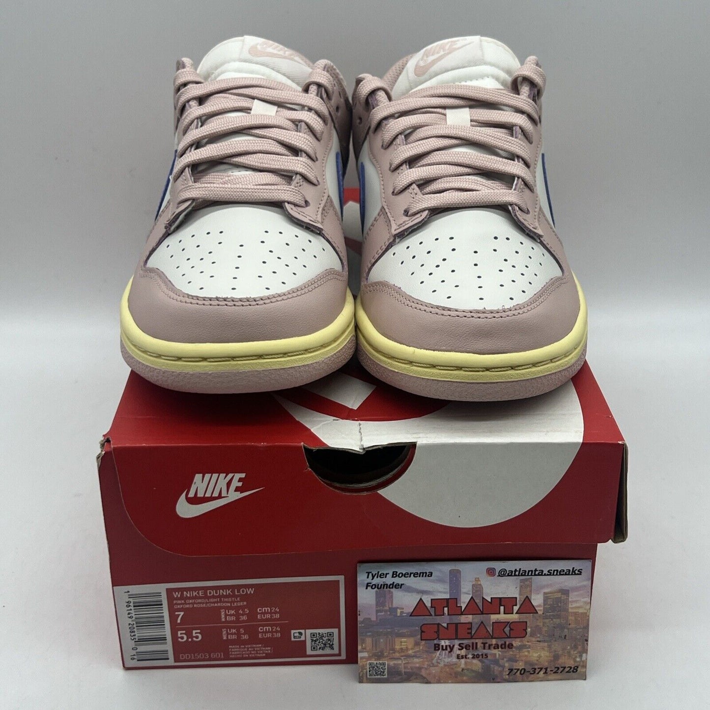 Size 7 - Nike Dunk Low Pink Oxford 2022 Brand New Og All