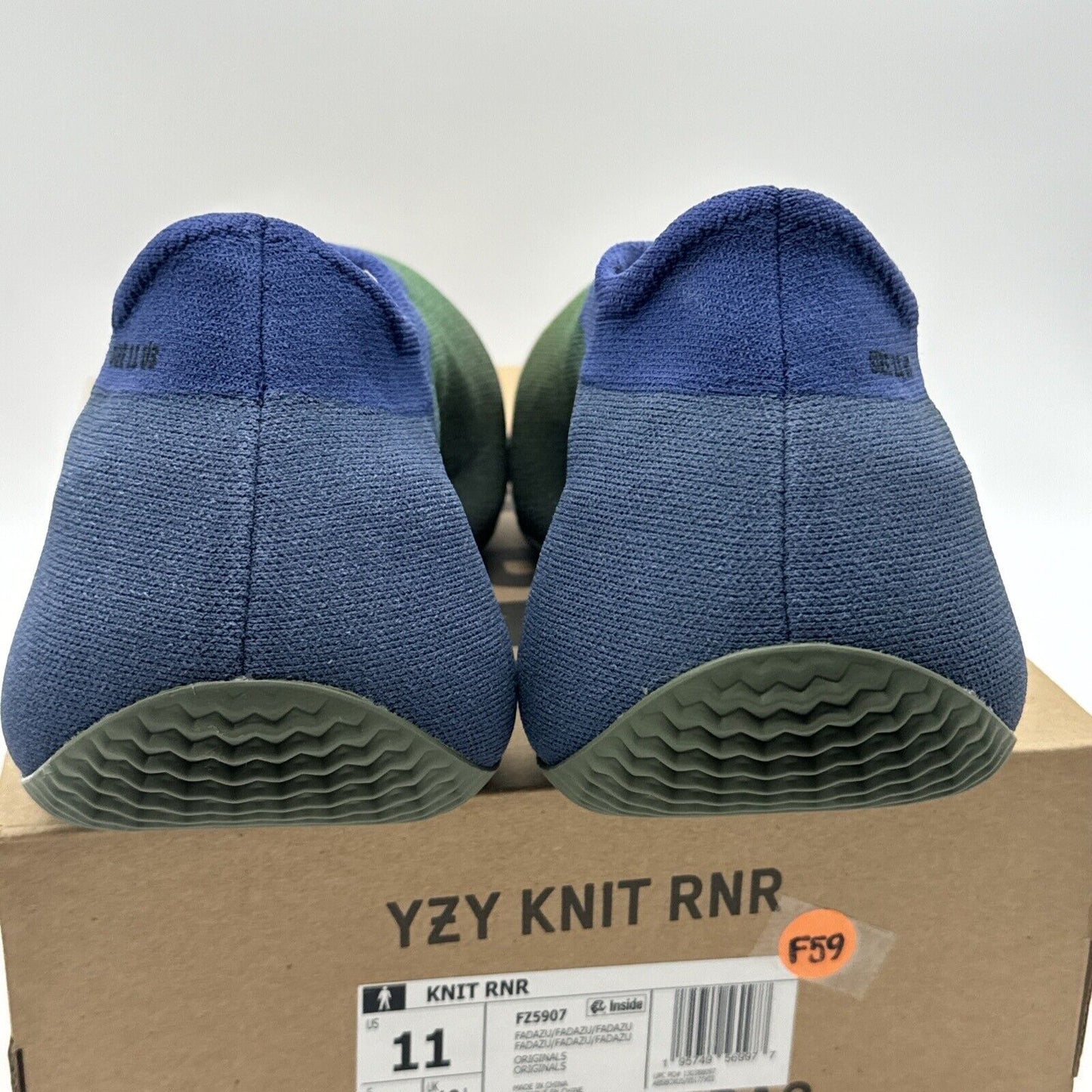 Size 11 - adidas Yeezy Knit Runner Low Faded Azure Green Blue Comfy Boost Kanye