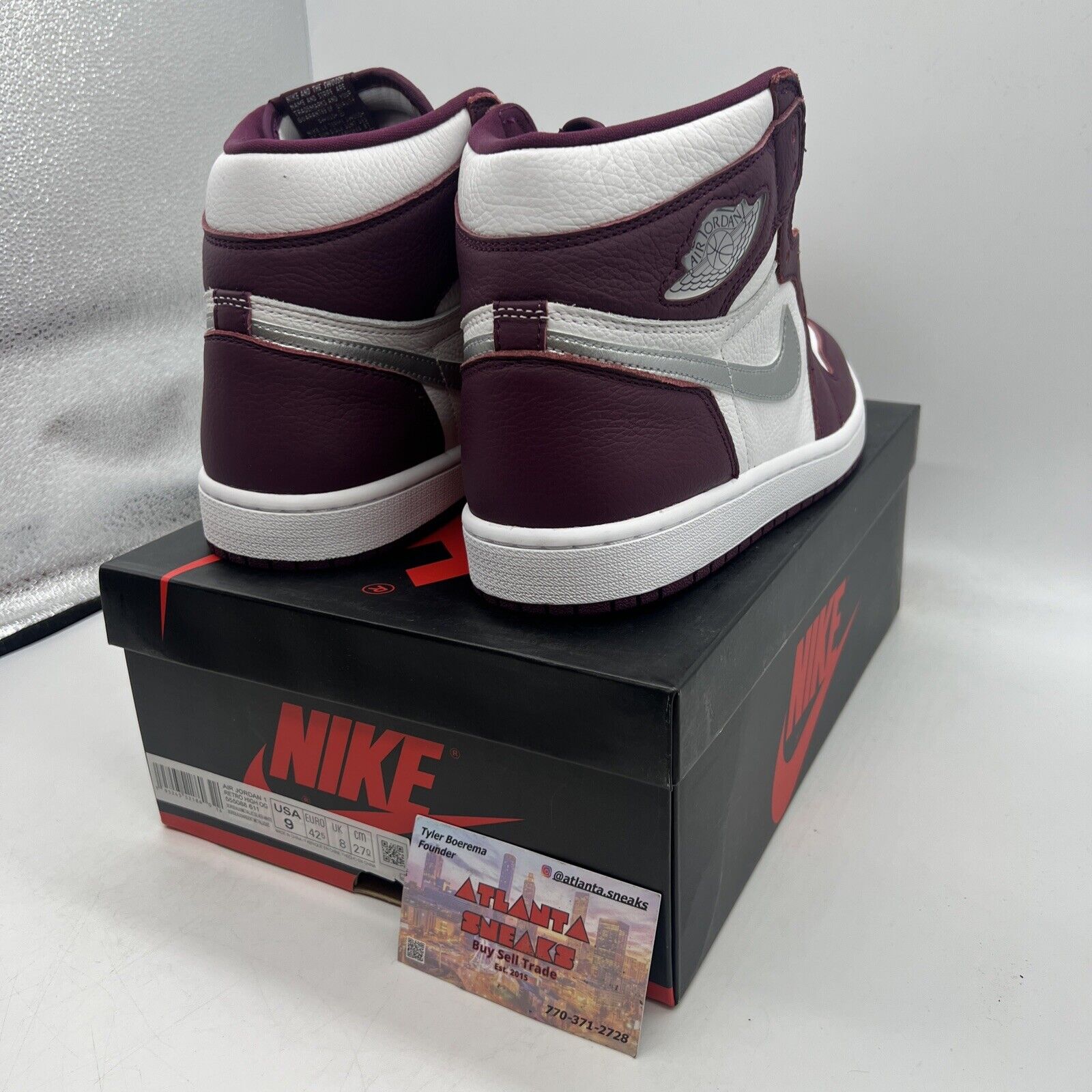 Size 9 - Jordan 1 Retro High OG Bordeaux Brand New Og All