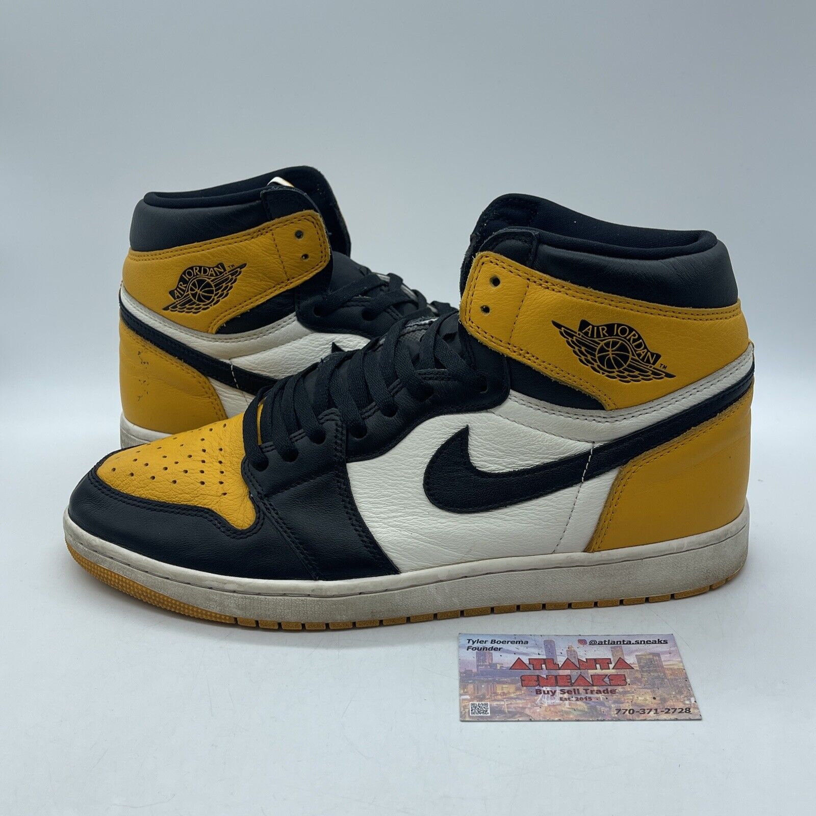 Size 13 - Jordan 1 Retro OG High Yellow Toe Black White Leather (555088-711)