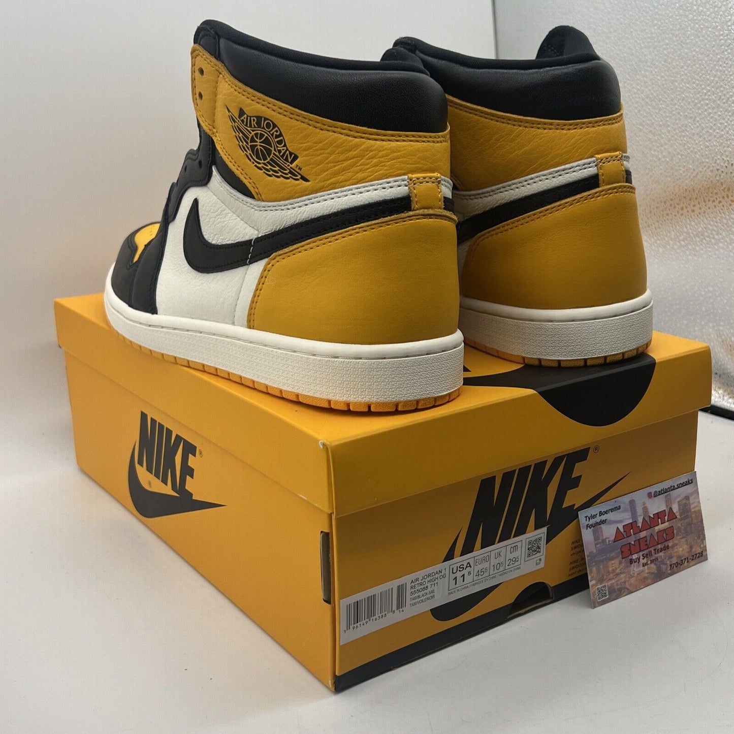 Size 11.5 - Jordan 1 Retro OG High Yellow Toe Black Leather (555088-711)