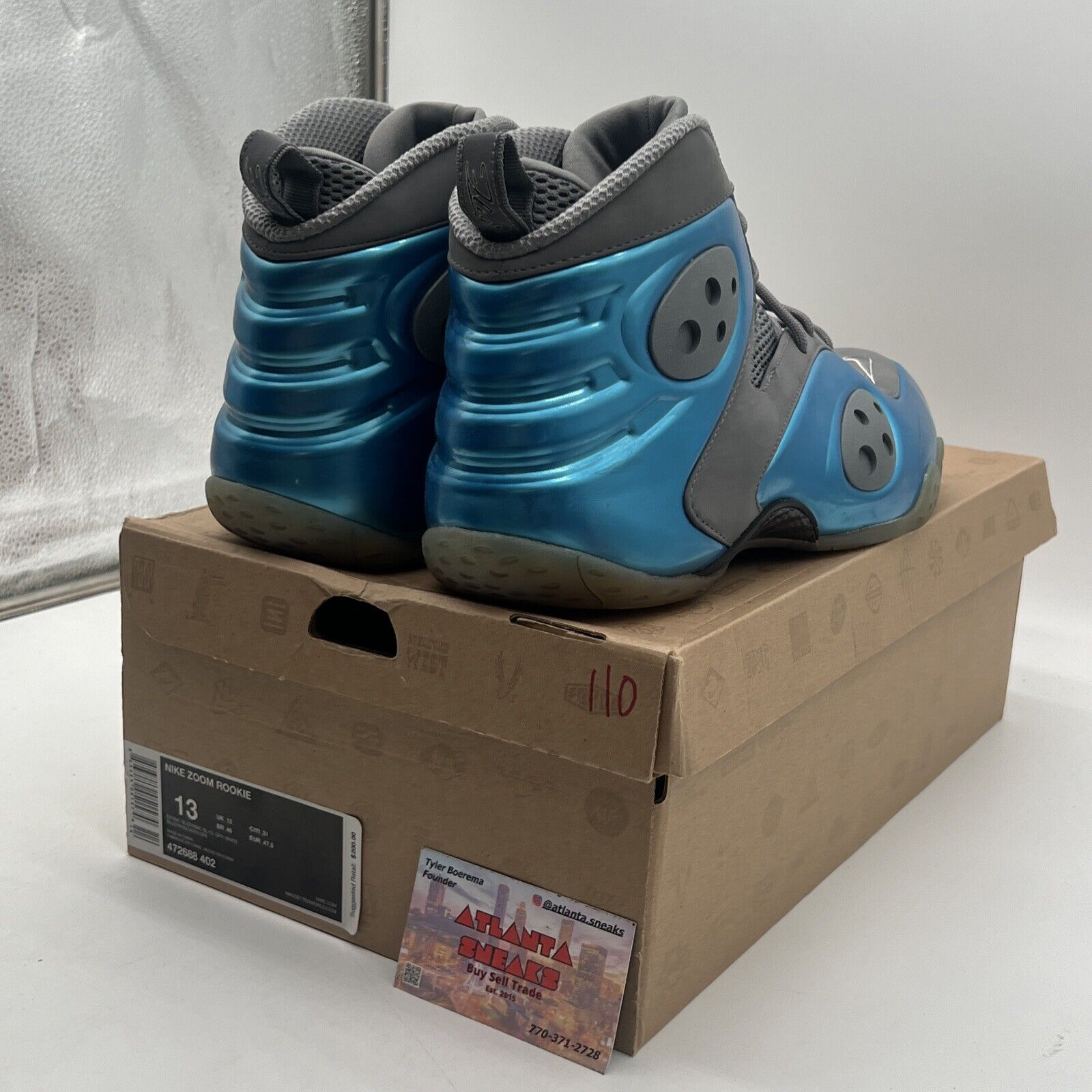 Size 13 - Nike Zoom Rookie Dynamic Blue Grey Suede (472688-402)