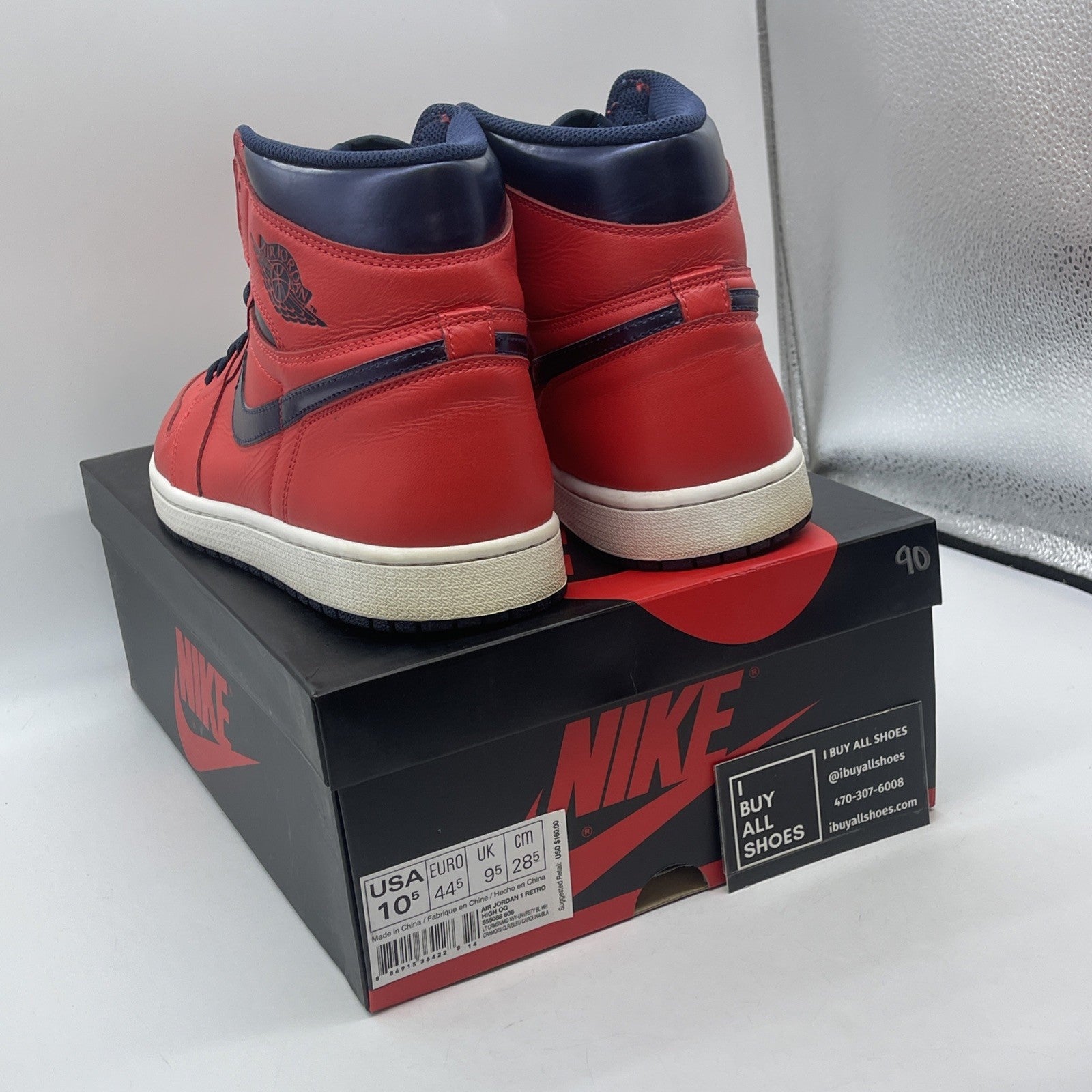Size 10.5 - Air Jordan 1 Retro OG High David Letterman Red Blue (555088-606)