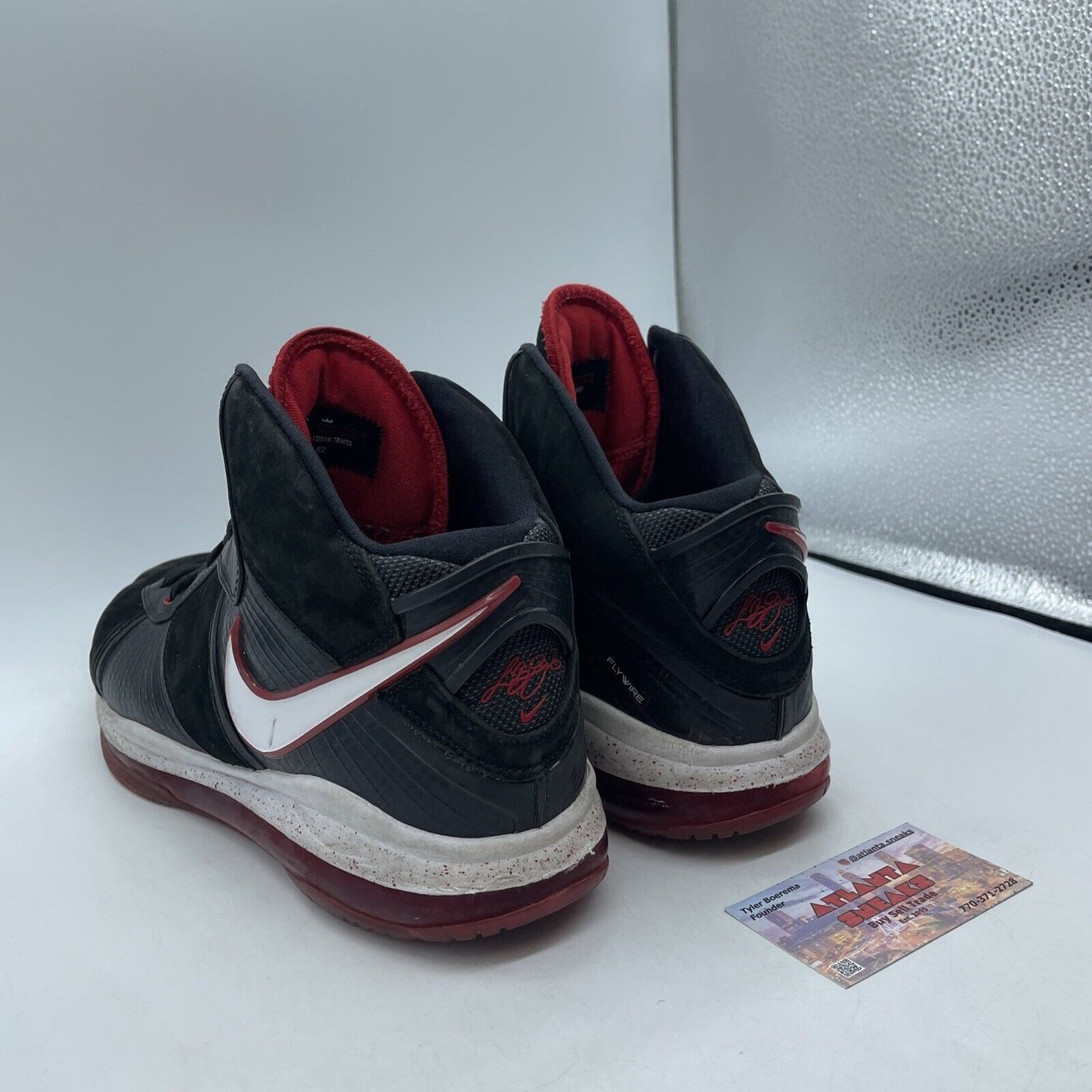 Size 12 - Nike LeBron 8 Bred Red White Black Suede Leather (417098-002)