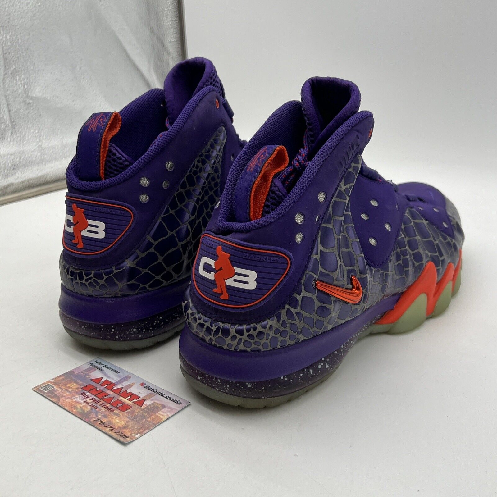 Size 13 - Nike Barkley Posite Max Phoenix Suns Orange White Suede (554097-581)